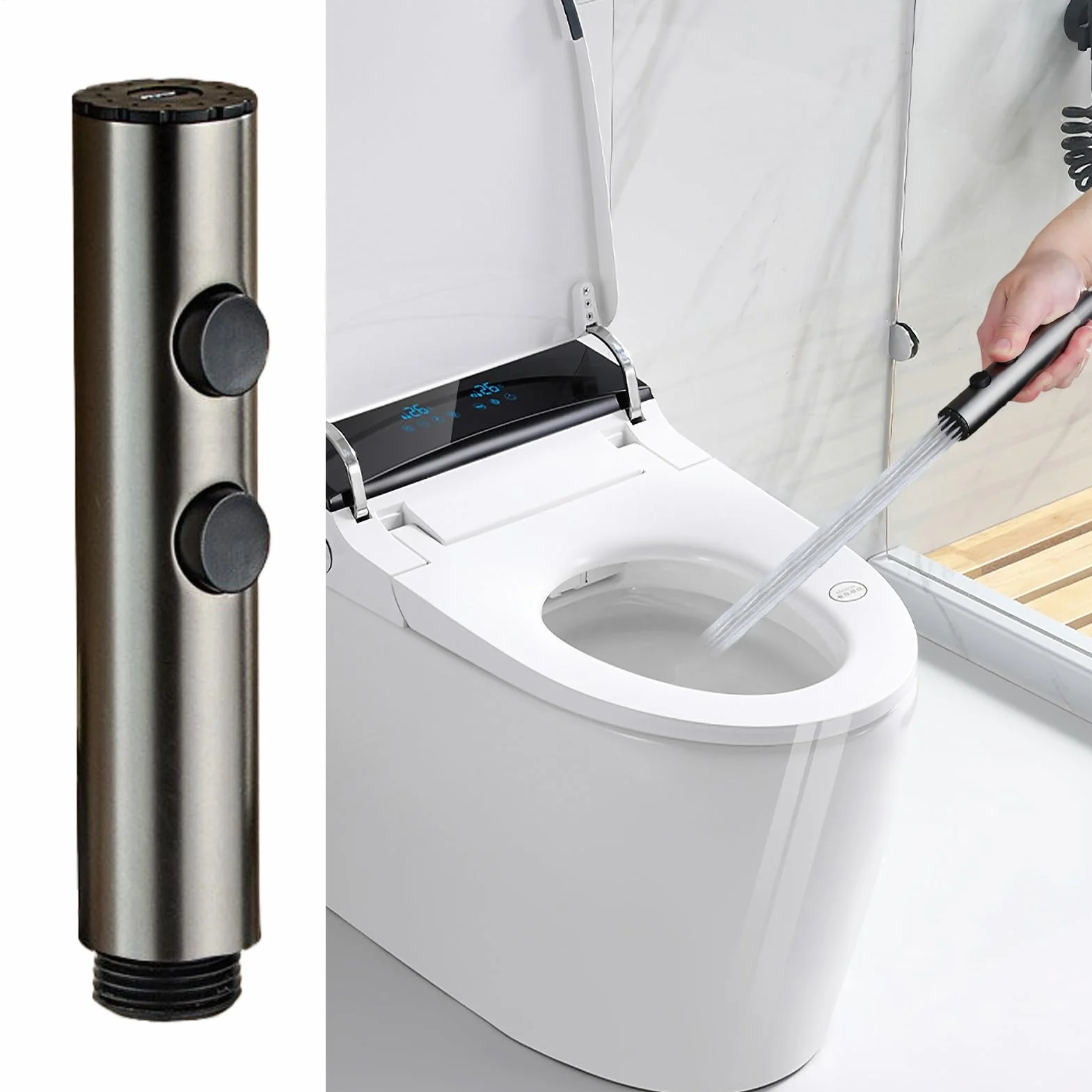 Spryskiwacz Toaletowy | Wężyk Ze Stali Nierdzewnej | Ręczny Bidet Z Regulacją Ciśnienia Wody Do Toalety - do Czyszczenia Toalety Łazienki Mycia Kobiecego Higieny Osobistej Prysznic