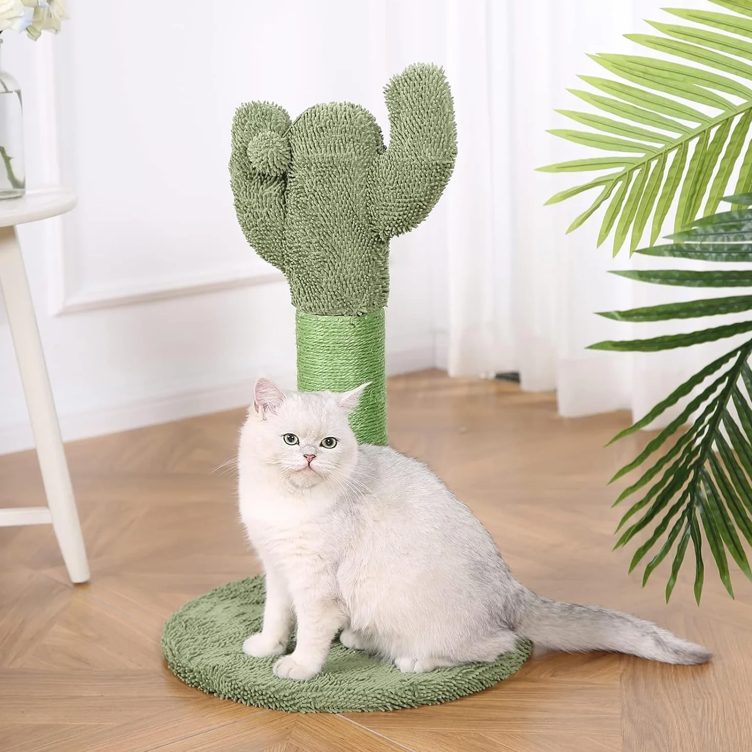 Amazon Basics – drapak dla kota z motywem kaktusa, 65 cm, szary.