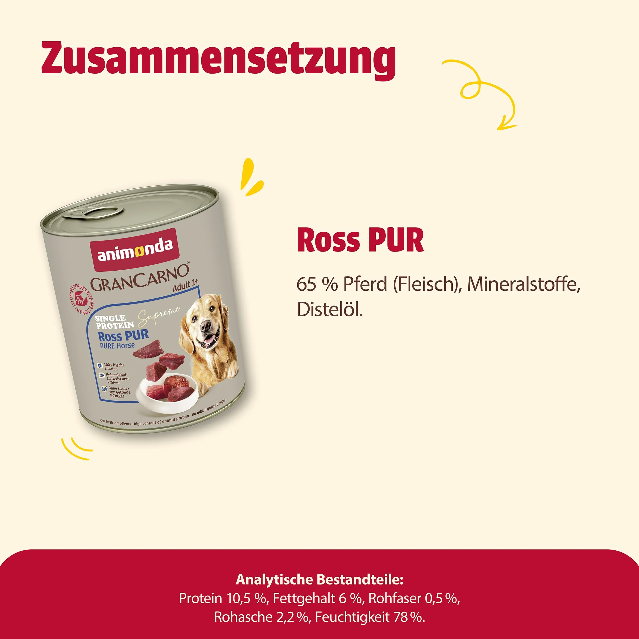 Animonda GranCarno Adult Ross Pur 800g