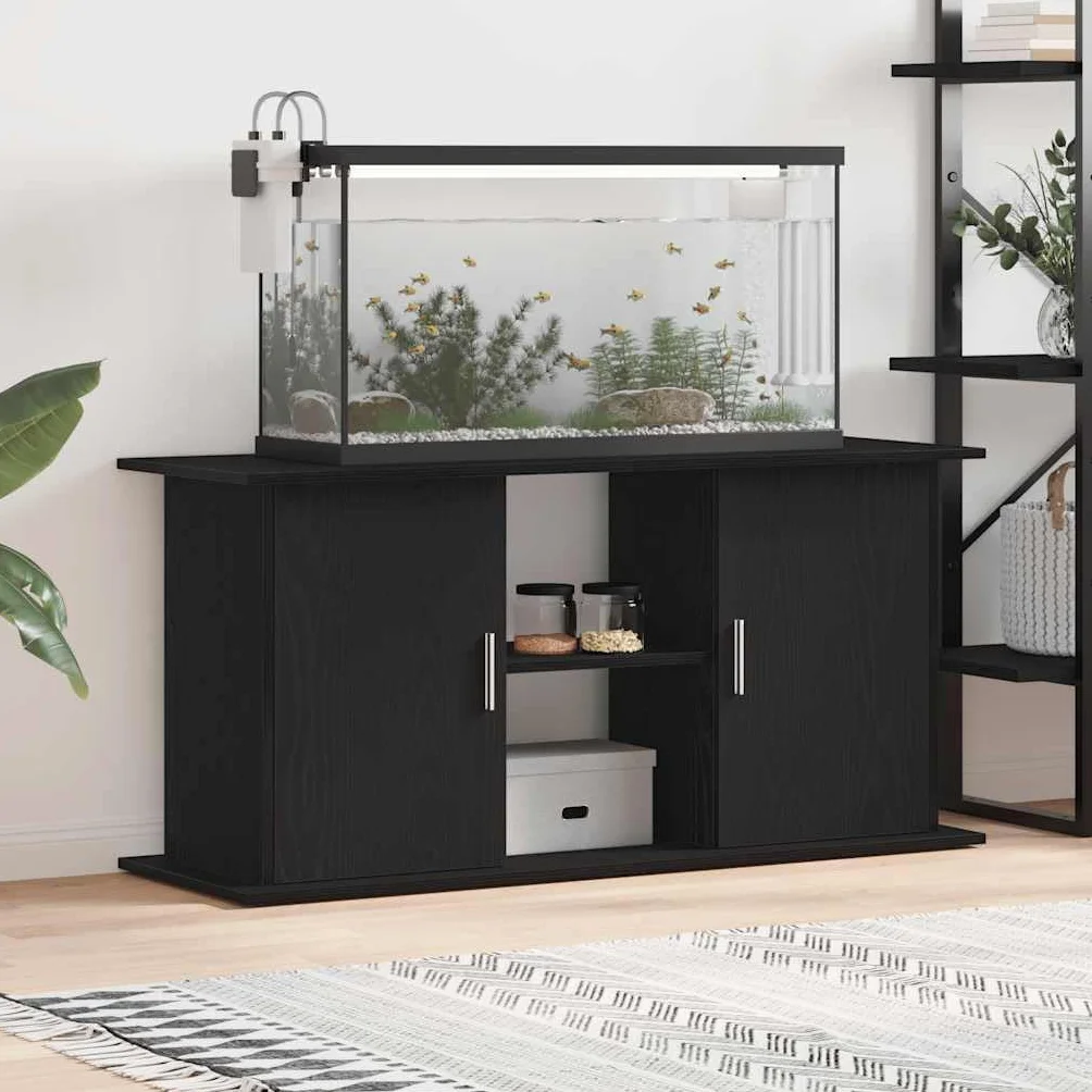 vidaXL Szafka pod akwarium czarny dąb 121x41x58 cm
