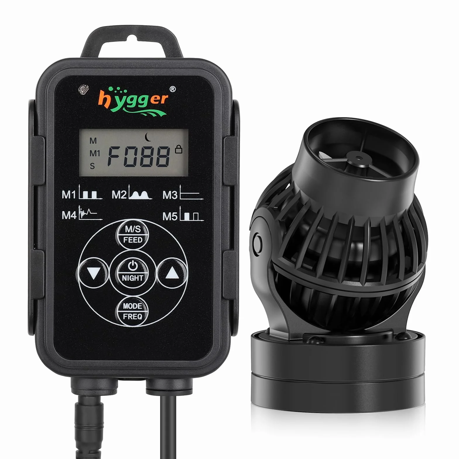 hygger Pompa falista 5670 l/h 6 W magnetyczna pompa obiegowa z zewnętrznym kontrolerem do akwariów 75-380 l