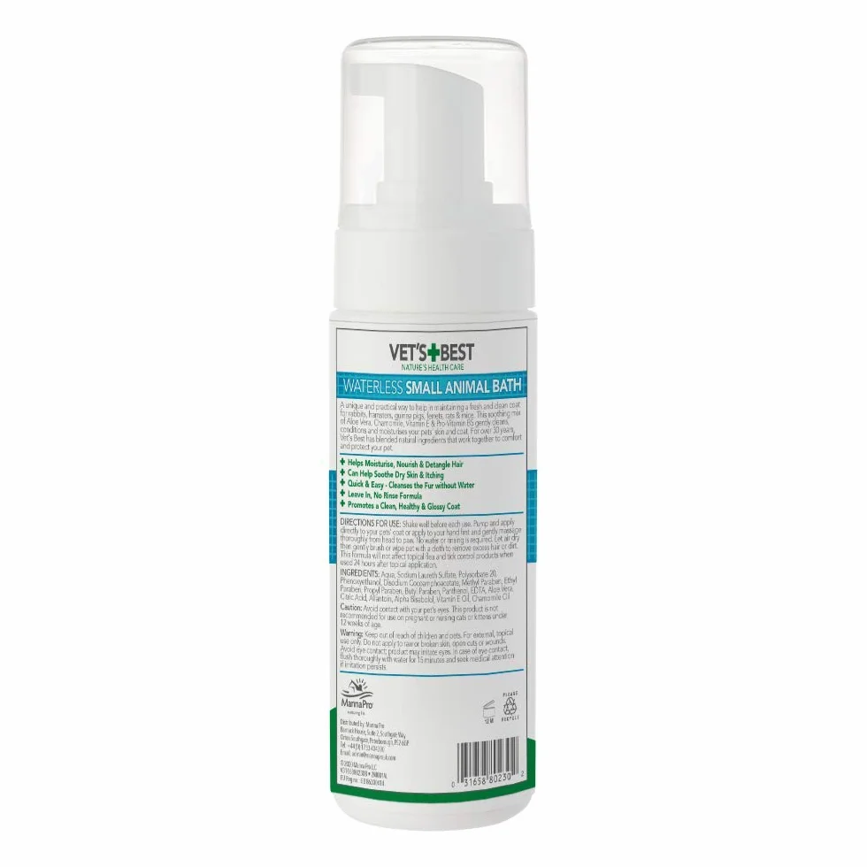 Vet'S Best Aloe Vera Suchy Szampon dla Małych Zwierząt, 150 ml