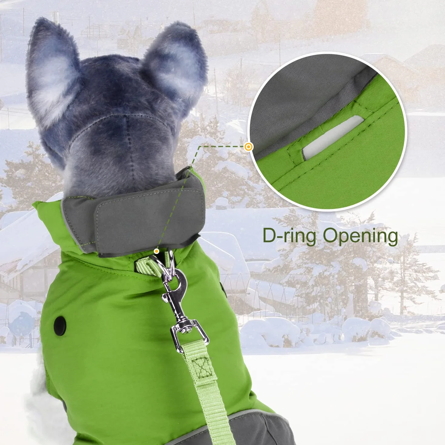 PETLOFT Kurtka zimowa dla psa, odblaskowa, wodoodporna, zimowa kurtka dla psa, wiatroszczelna, ciepła, outdoorowa, polarowa, zimowa kurtka dla psa z odpinaną podszewką z polaru (rozmiar L, zielony)