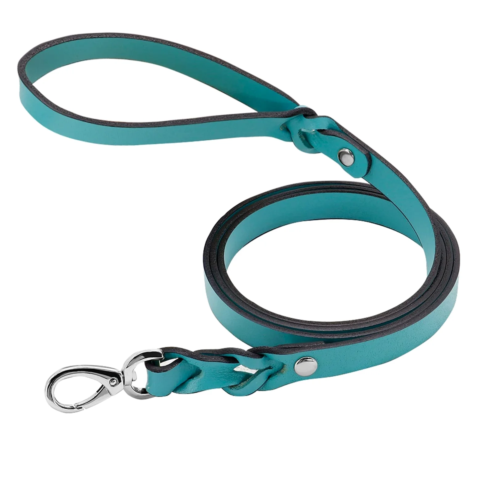 Skórzana smycz dla zwierząt Skórzana pleciona smycz dla psa Puppy Walking Training Lead Zwierzęta domowe Psy Smycze Pasek dla małych, średnich i dużych psów Lina trakcyjna 130 cm (kolor: 02, rozmiar