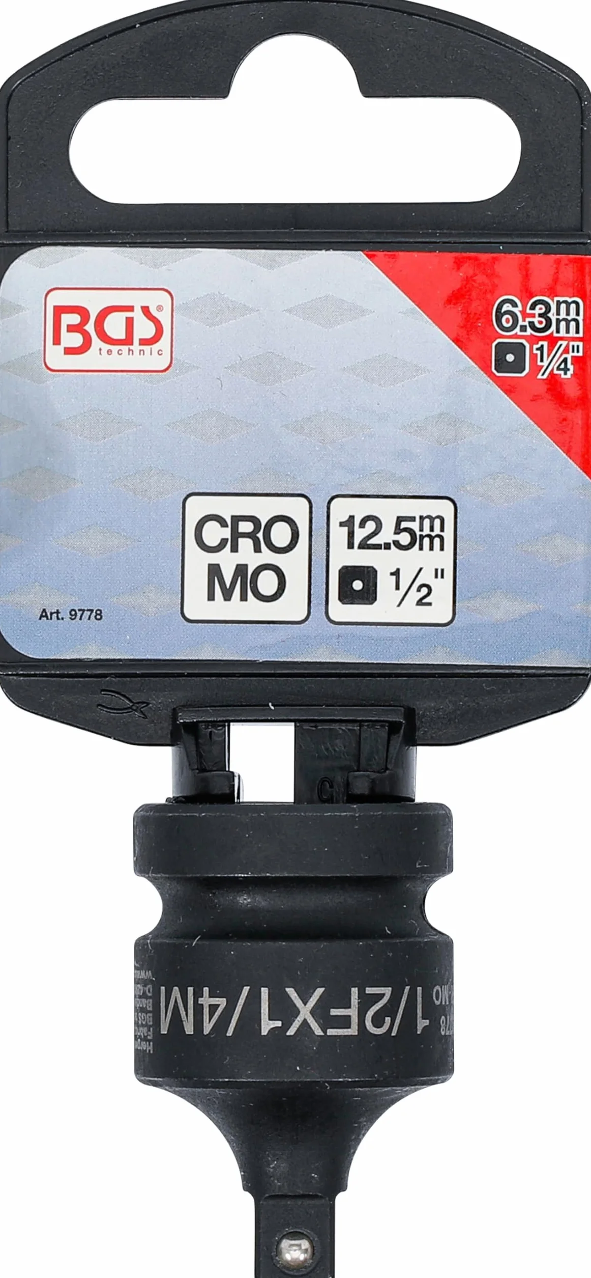 BGS 9778 Adapter udarowego klucza nasadowego 12,5 mm (1/2") - 6,3 mm (1/4")