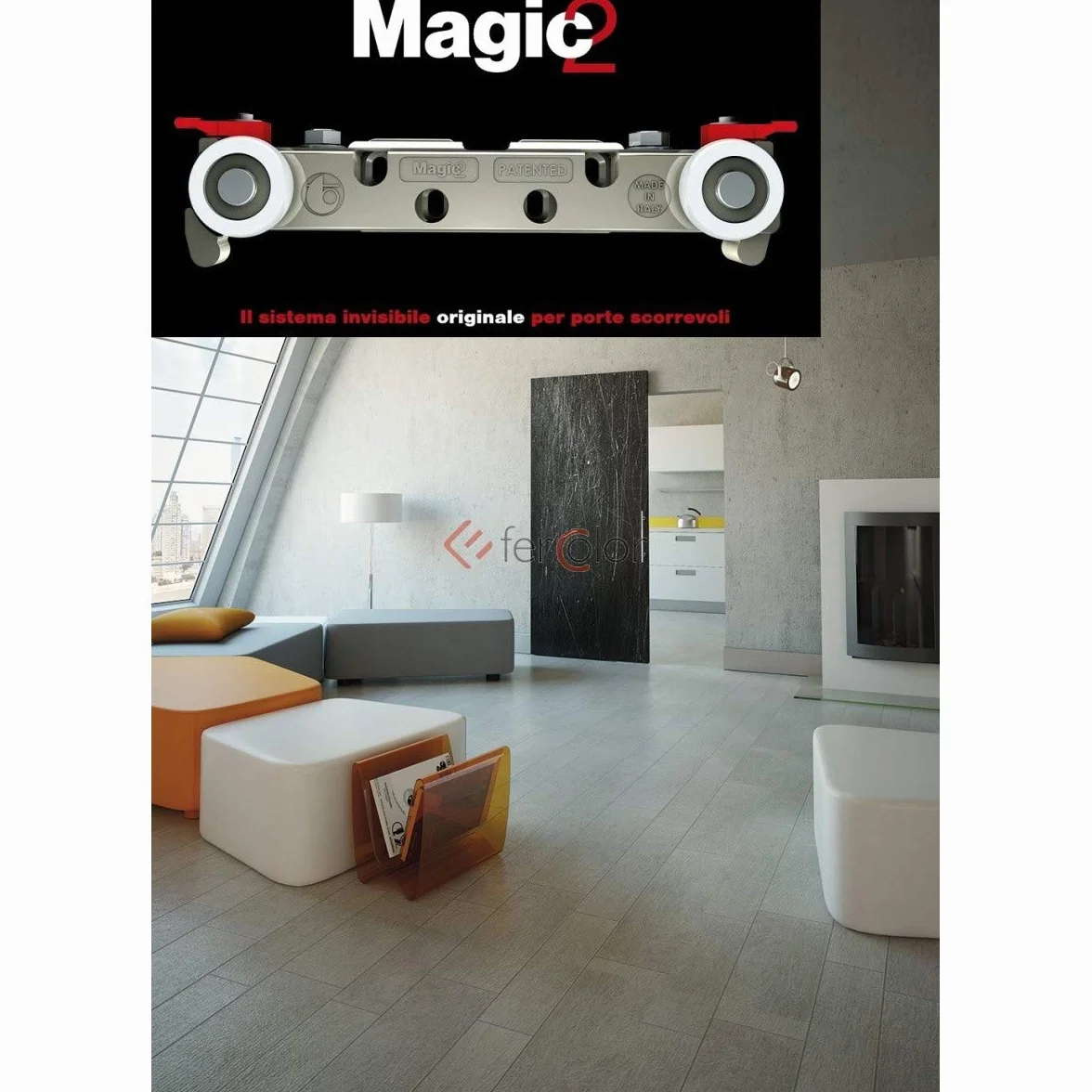 Przesuwne Drzwi z Szyną Znikniętą Magic 1100 Terno