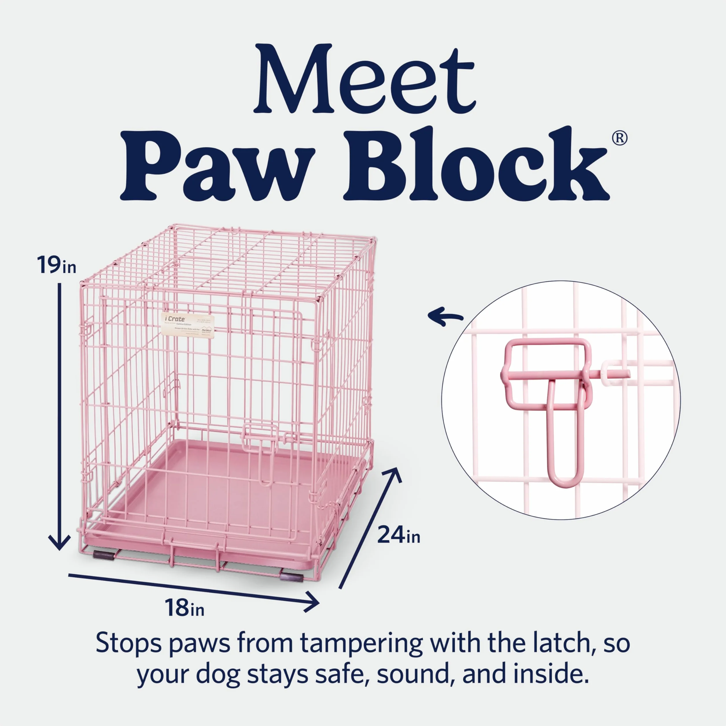 MidWest Homes for Pets Nowo ulepszona pojedyncza skrzynia dla psa iCrate o długości 60,96 cm, zawiera szczelną patelnię, nóżki chroniące podłogę, panel działowy i nowe opatentowane funkcje, różowy,