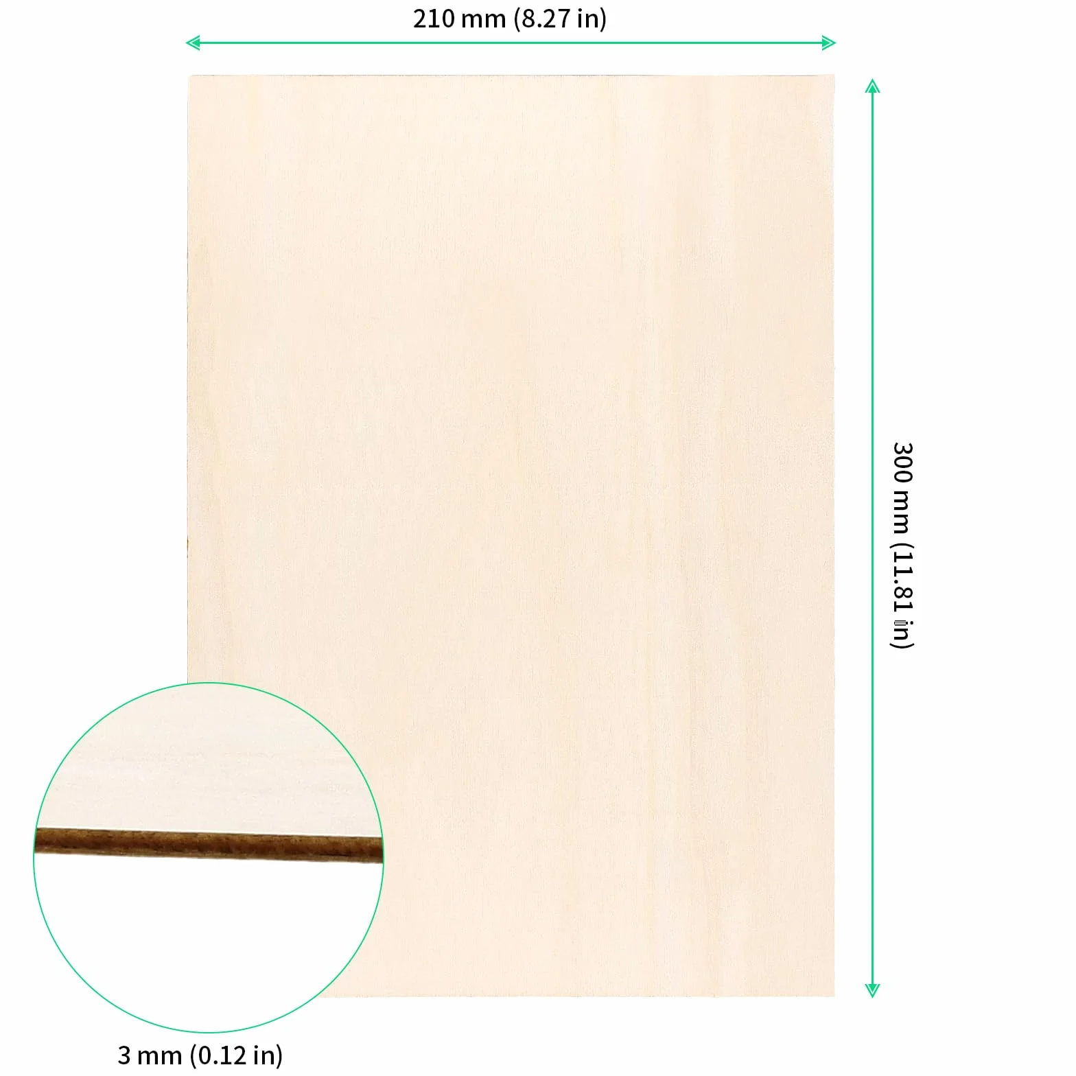 FUNSUEI 20 sztuk sklejki 3 mm, arkusz sklejki A4, 300 x 210 mm, drewniane p?yty do majsterkowania, dekoracji