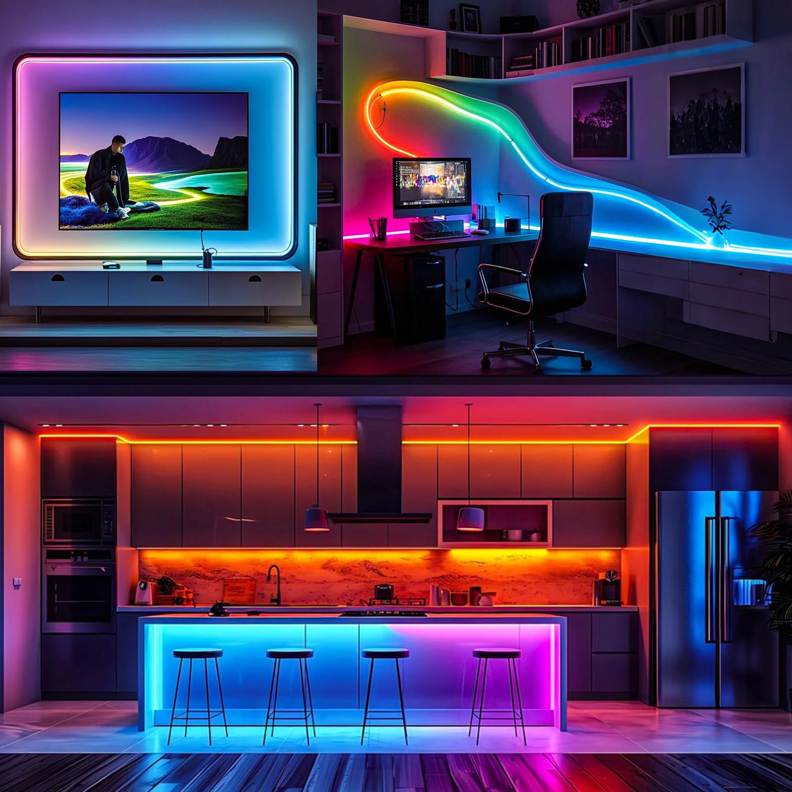 Taśma LED 12 V WS2815, 2 m, RGB, podwójny sygnał pikseli, SMD 5050, 120 diod LED, IP30, w pełni kolorowa, indywidualnie adresowalna, programowalna, listwa świetlna do majsterkowania, dekoracja