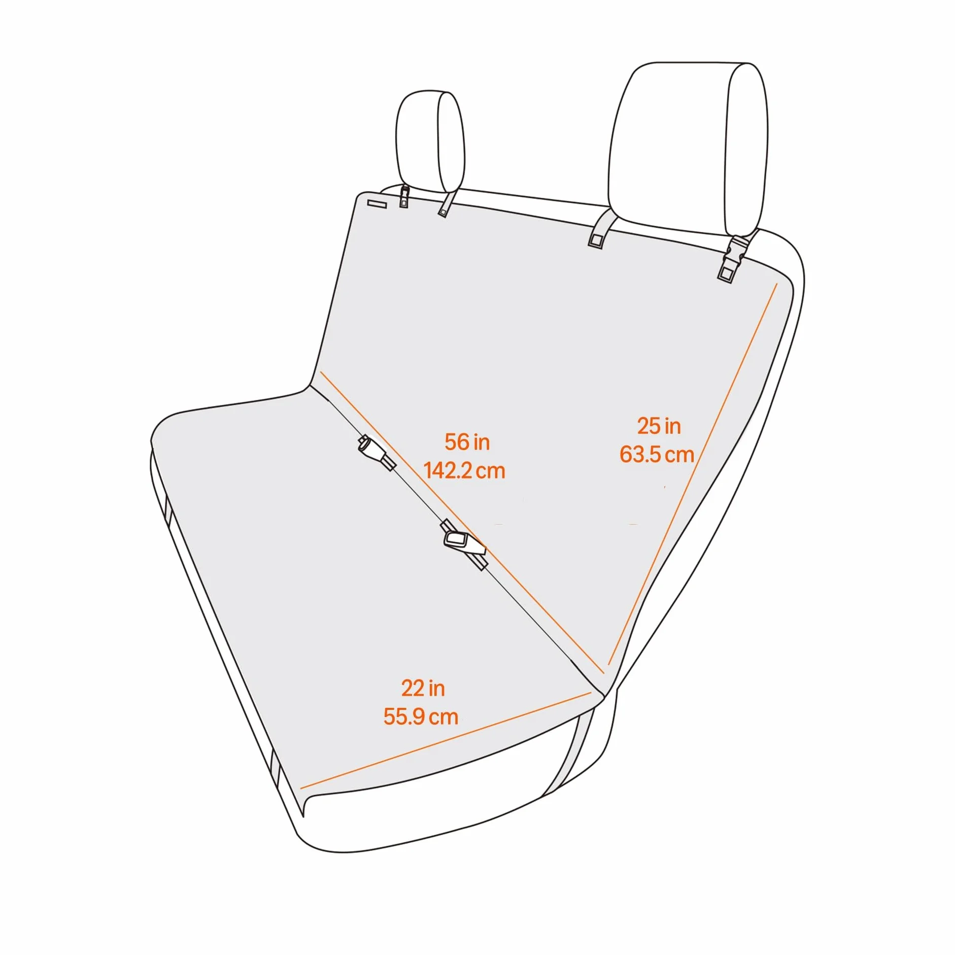Amazon Basics Osłona na tylne siedzenie, wodoodporna, ochraniacz dla zwierząt domowych, 142,24 cm x 119,38 cm, czarny