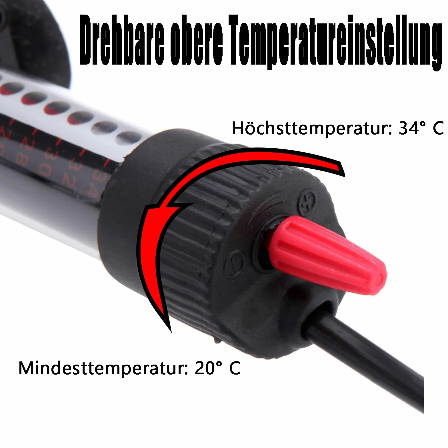 CAM2 Grzałka akwarium 50 W 60 l ze wskaźnikiem temperatury XS-50 W