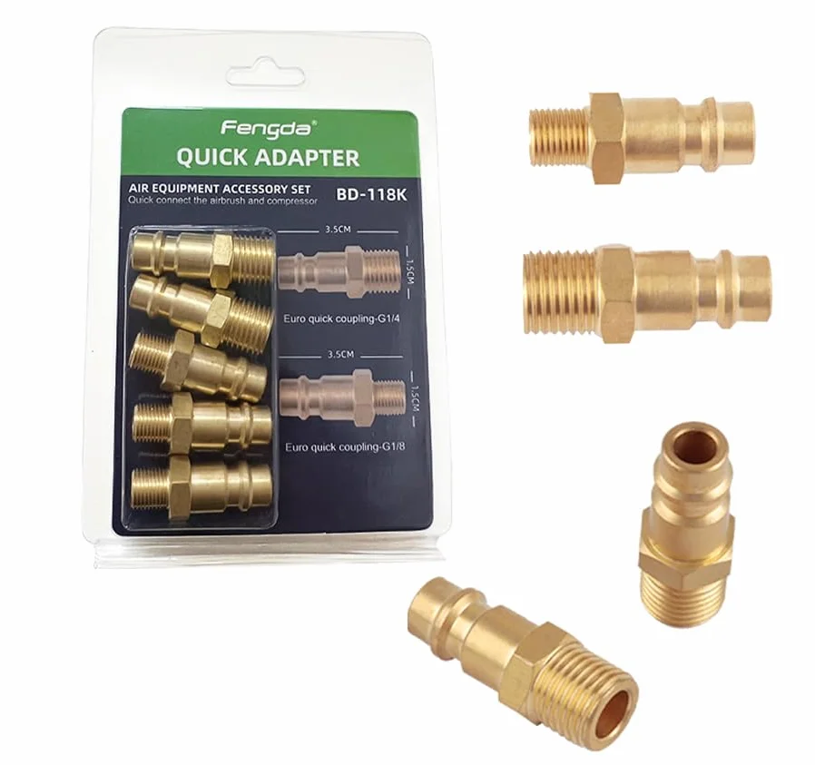 Fengda Europe Szybkie złącze BD-118K z 2 szt. adapterów 1/8" i 3 szt. adapterów 1/4"