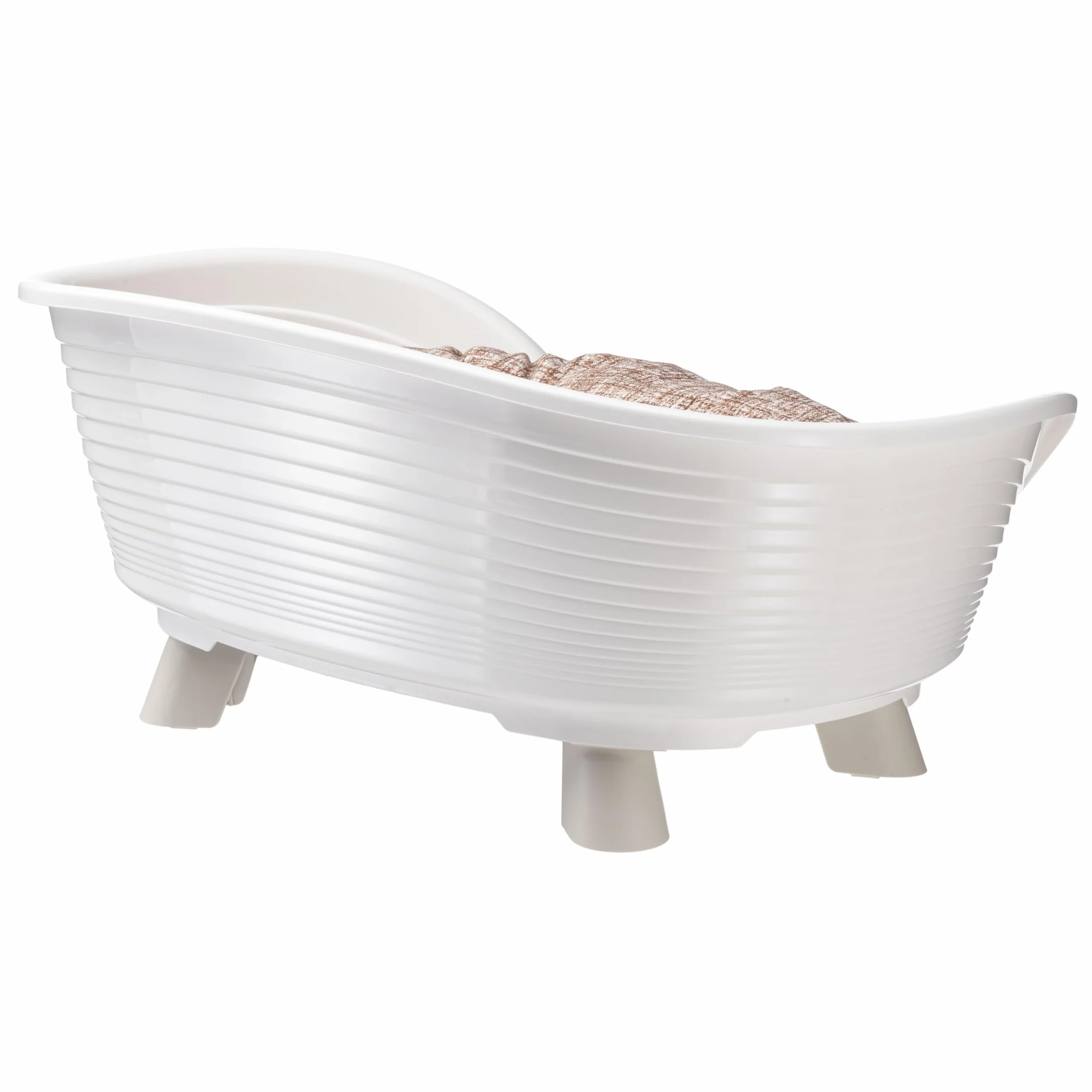 Ferplast Legowisko dla Psa i Kota z Bawełnianą Poduszką - Podwyższone, Oddychające i Antypoślizgowe - Kosz dla Kota THRONE 61,5 x 45 x wys.