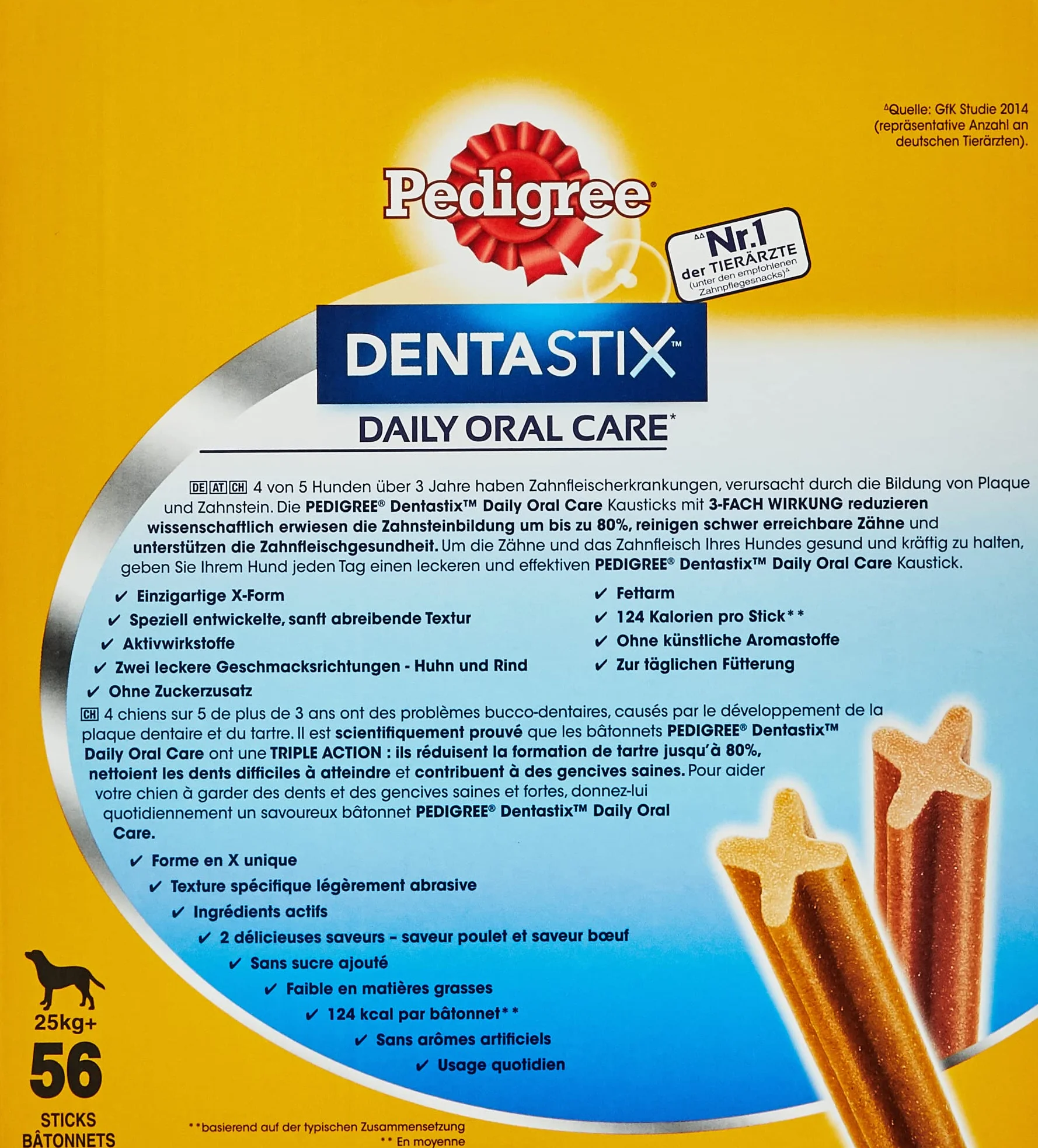 Pedigree Dentastix Przekąska dla Psa Kurczak Wołowina 56 Szt.