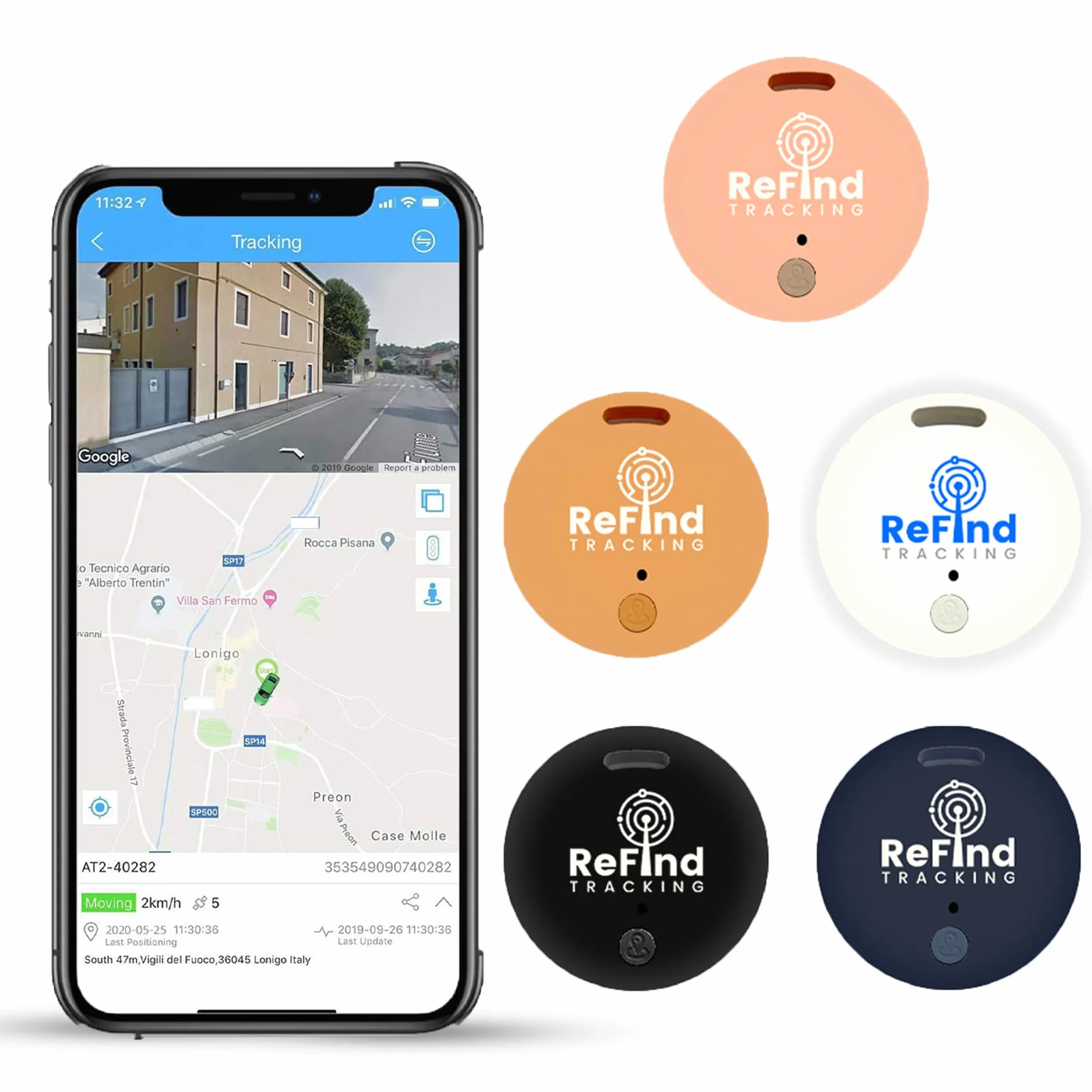 ReFind R2 Smart Tracker dla Androida i iPhone'a. Mini GPS Tag Bluetooth 5.0, Finder Kluczy. Alternatywa dla Samsung Air Tracker, dla Kluczy, Zwierząt, Portfeli i Bagażu (Czarny)