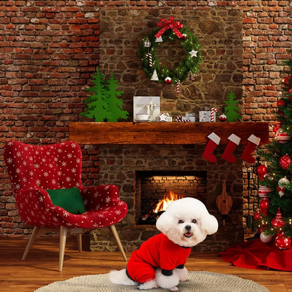 Sweter polarowy dla zwierząt domowych, płaszcz dla psa, bluza z pierścieniem D, do uprzęży, smycz, ciepły sweter, ubrania zimowe dla małych psów, szczeniaków, 3 kolory, M (czerwony)