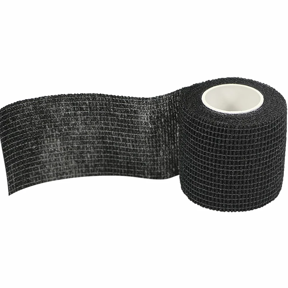 Samoprzylepny opatrunek, 8 rolek 5 cm x 4,5 m, materiał opatrunkowy, rolka elastyczna bandaż mocujący, bandaż samoprzylepny, do uprawiania sportu i pierwszej pomocy, dla psa, konia, (czarny)