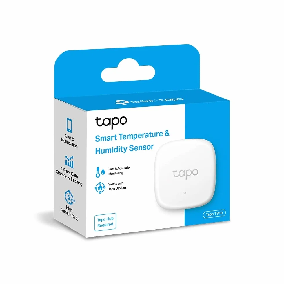 TP-Link Tapo T310 | Bezprzewodowy czujnik temperatury i wilgotności | Powiadomienia w czasie rzeczywistym | Montaż ścienny lub przenośny | Kompatybilny z aplikacją Tapo