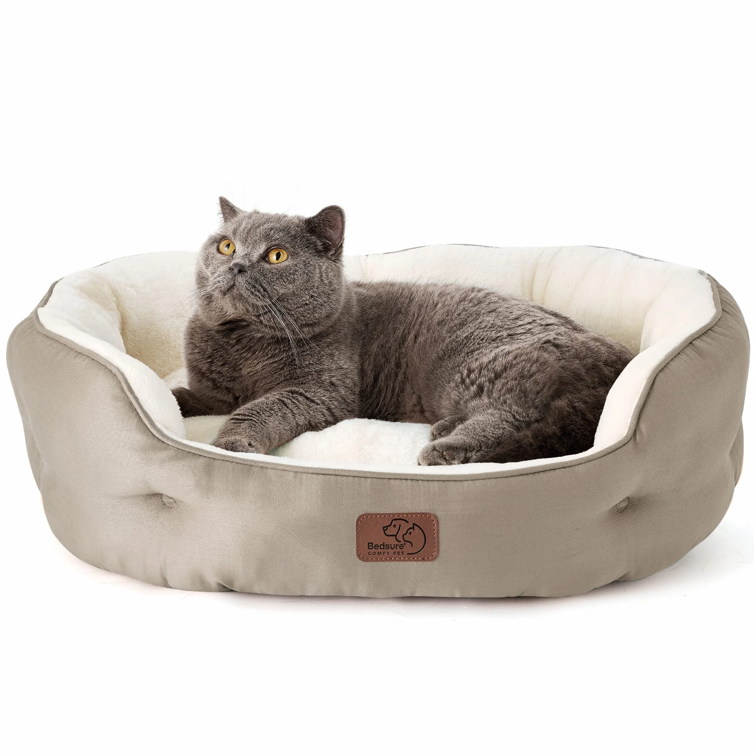 BEDSURE Legowisko dla kota 63x53x20 cm dwustronną poduszką wewnętrzną