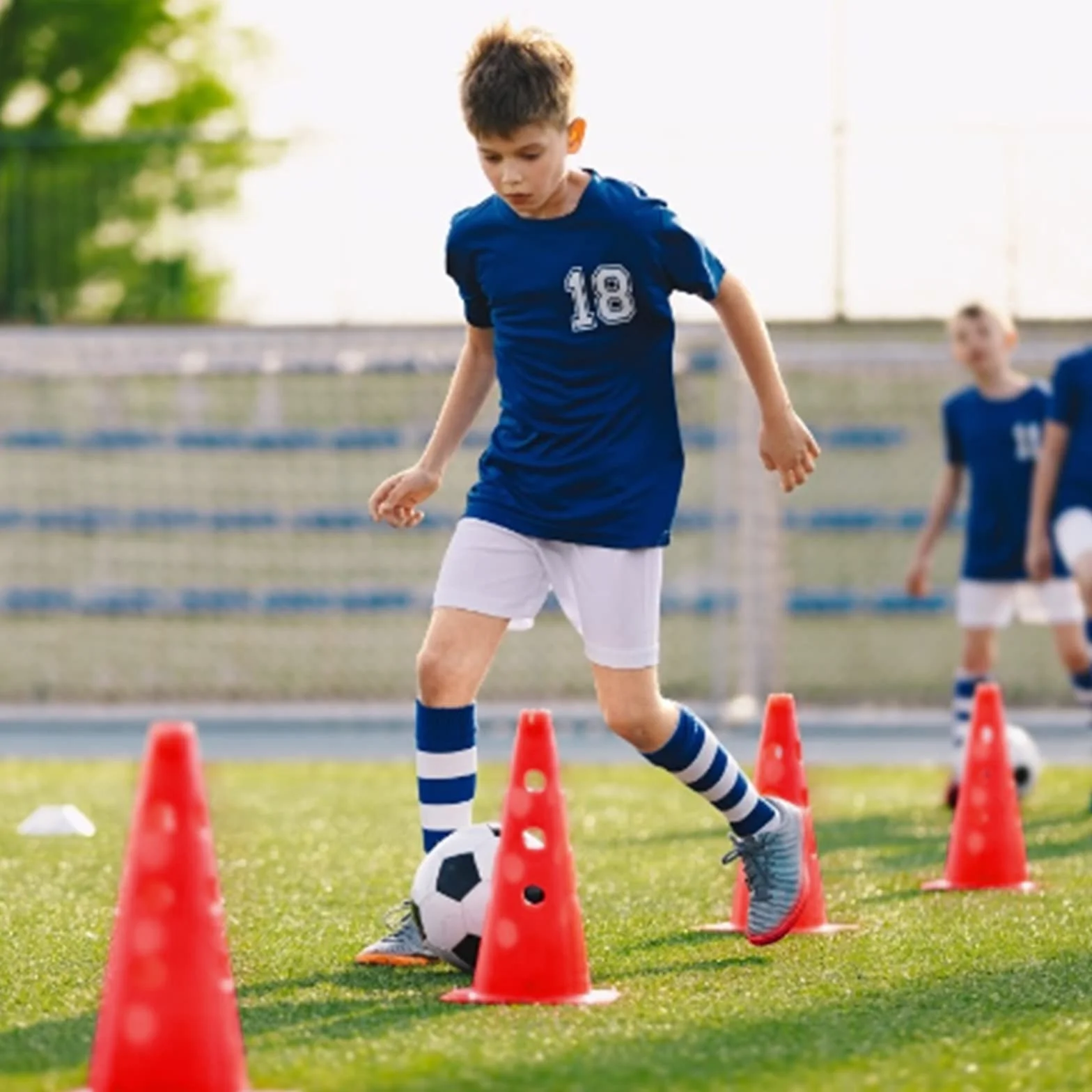 ACXIN Zestaw 6 płotków sportowych, 12 stożków + 6 drążków, zestaw przeszkód do wbijania, trening koordynacyjny dla dzieci, psów, sporty zespołowe, piłka nożna, stożek wielofunkcyjny, wysokość: 32 cm