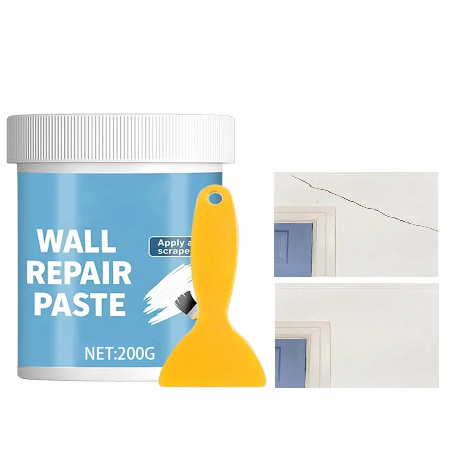 Wall Repair Paste - Waterproof Hydrophobic Drywall Putty for Cracks Nail Holes Dents | Fast Dry Formula, Easy Application Spackling Paste for Home Renovation Kitchen Living Room Walls