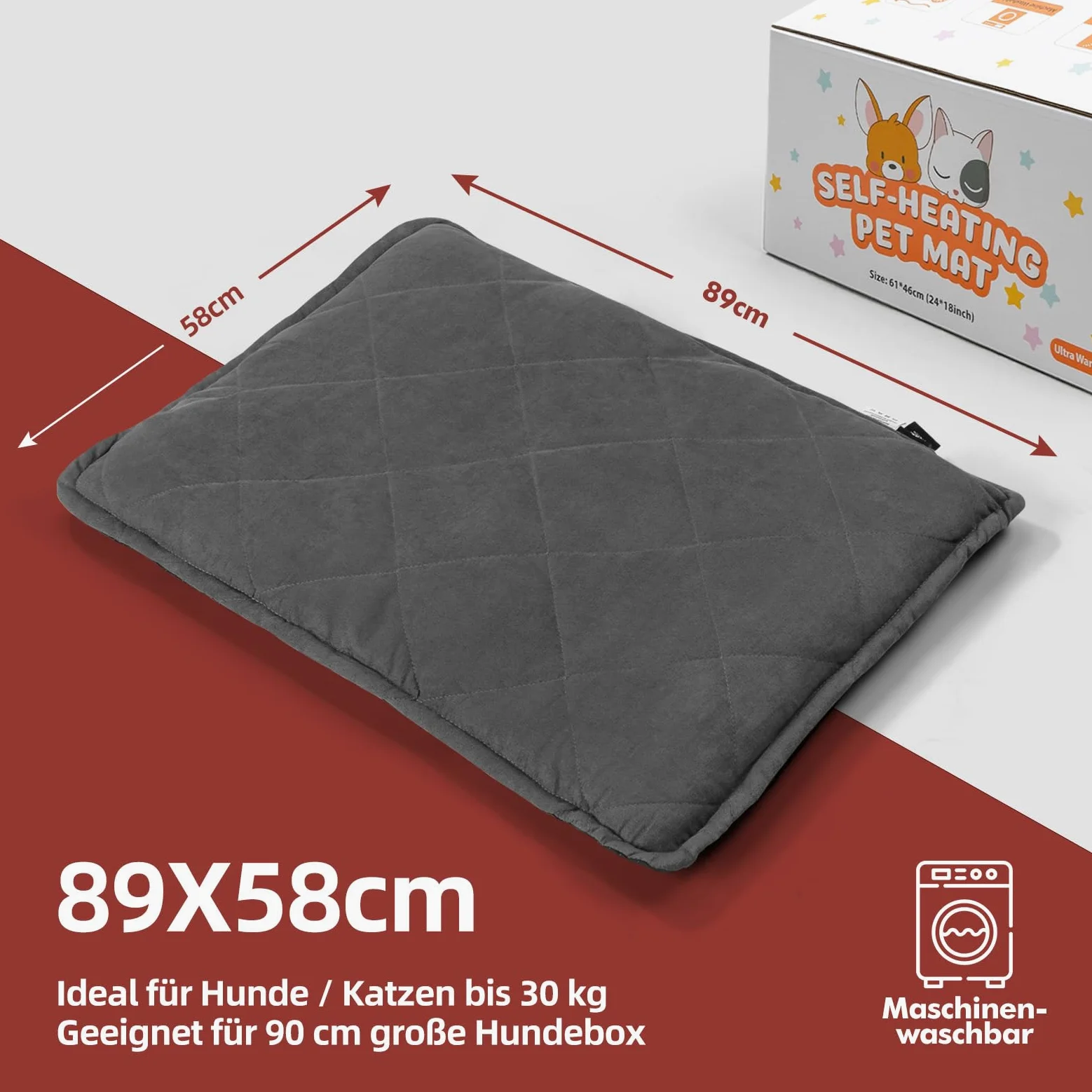 Mora Pets Samogrzewający Koc Dla Kota i Psa Ultraciepły Mata 89x58 cm