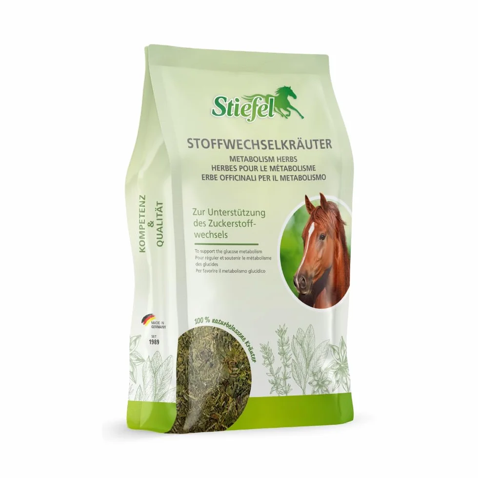 Stiefel Zioła metaboliczne dla koni, 100% naturalna mieszanka ziół, może wspomagać przemianę materii, 1 kg