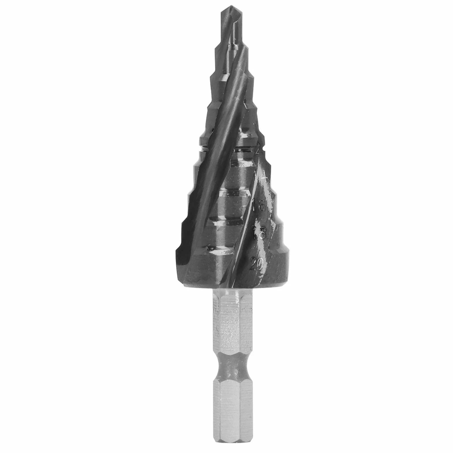 Generic Wiertło Stopniowe z Chwytem Sześciokątnym, twardość Kobaltu 89HRC, Rowki Spiralne, Wiertło 4-20 Mm, Trwały materiał, Idealne do Projektów Związanych z obróbką Metalu