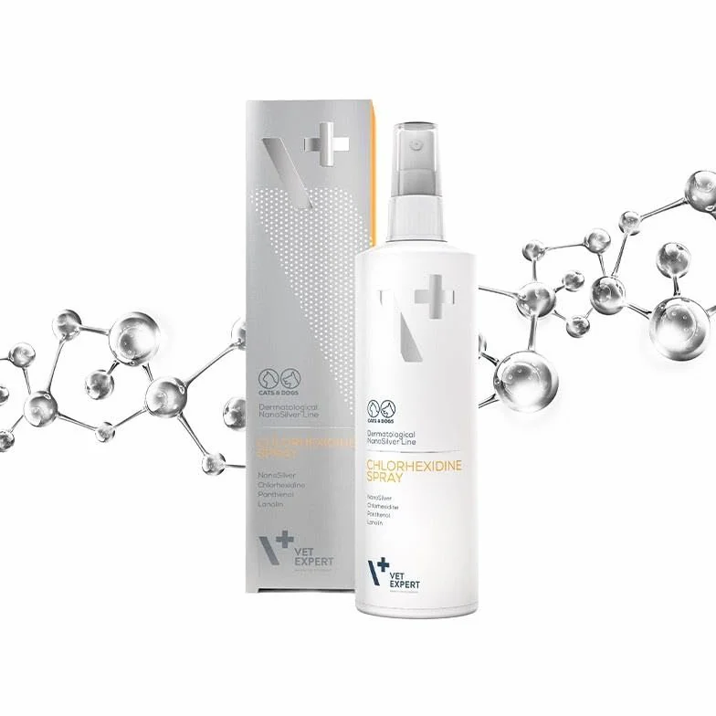 Spray z chlorhesydyną na zmiany skórne psów kotów VET EXPERT 100ml