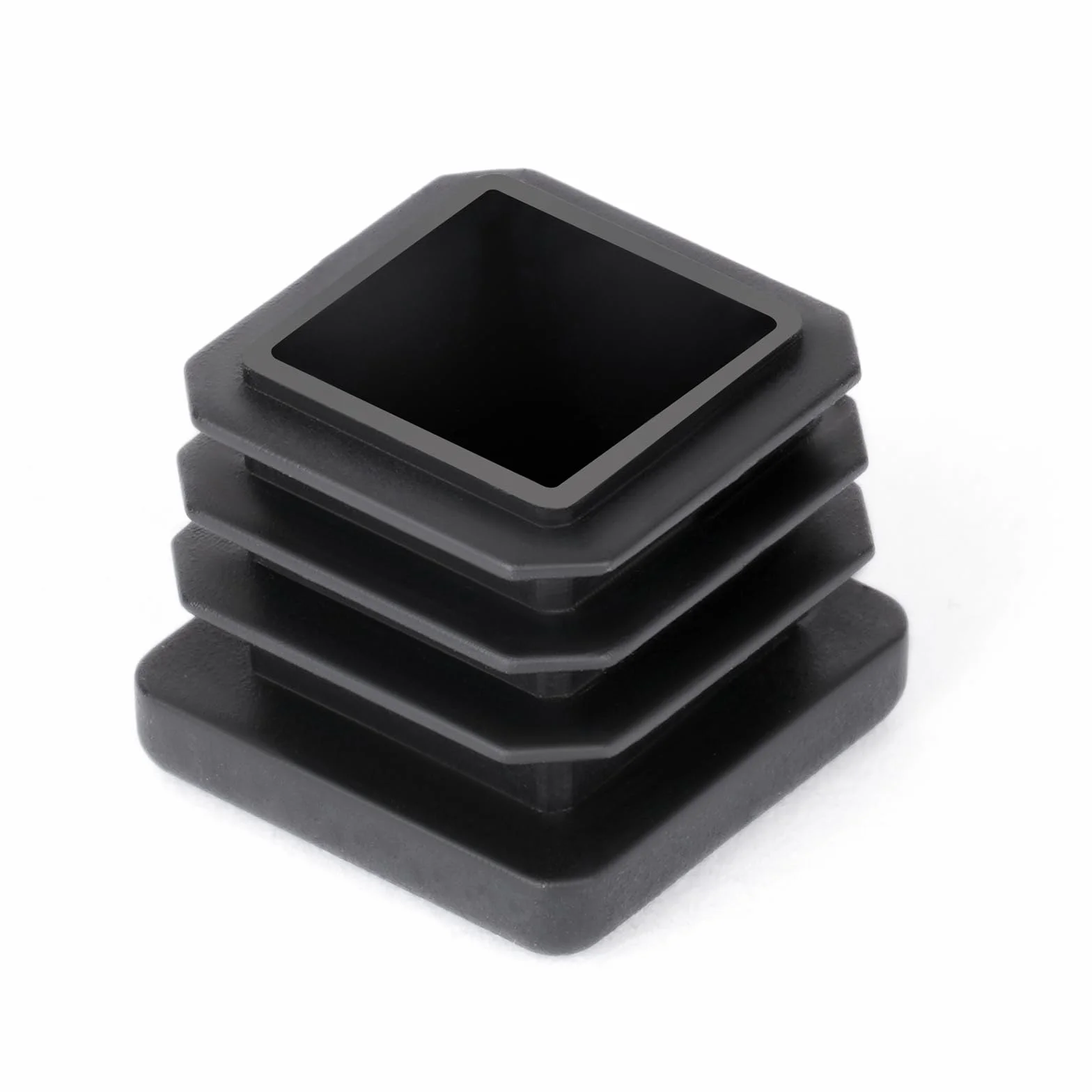 OSDUE Kwadratowe plastikowe zaślepki, 16 szt., 16 x 16 mm, czarna plastikowa zatyczka, antypoślizgowe podkładki pod nóżki mebli, nakładki na nóżki stołu, ochraniacze podłogi do łóżka, krzesła, sofy