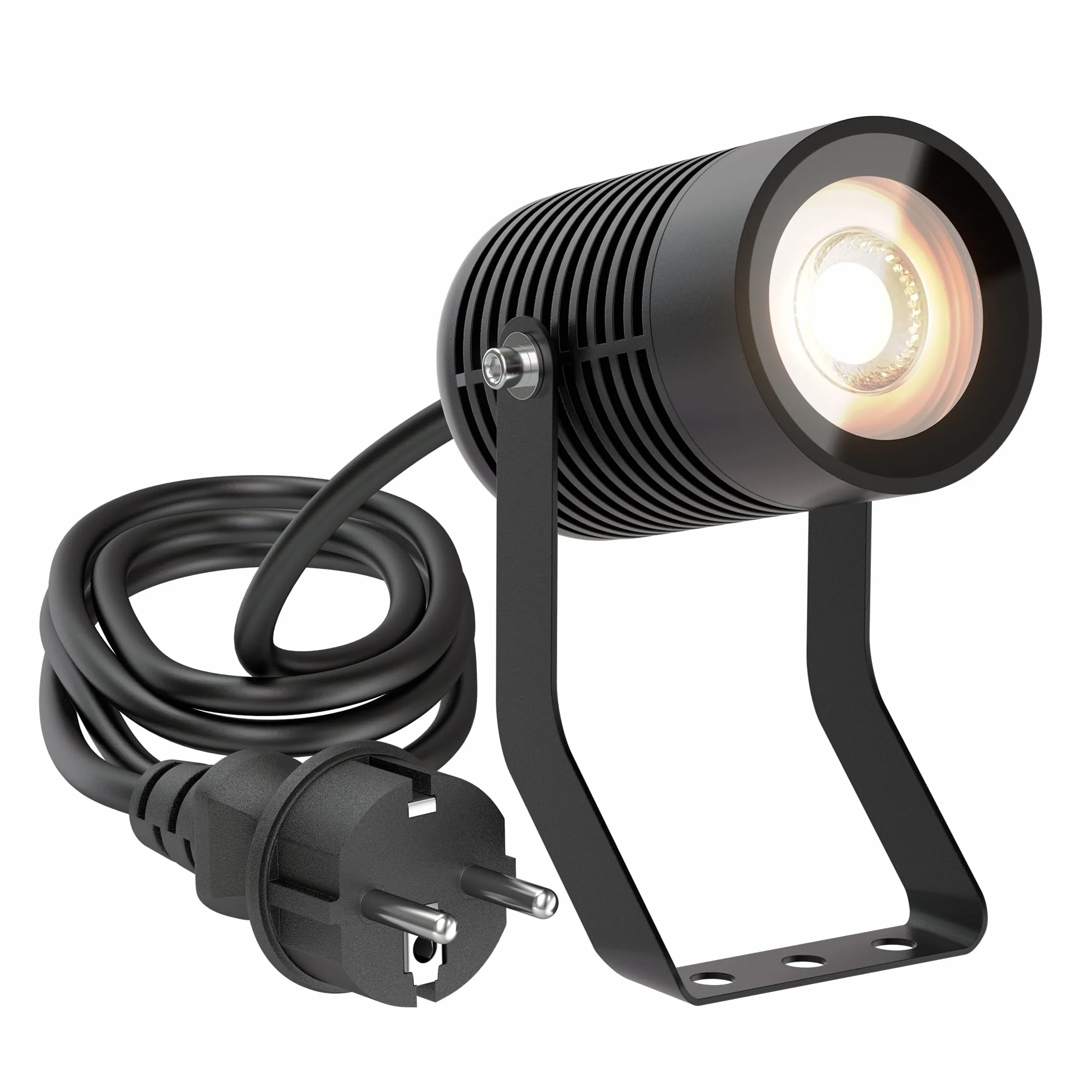 ledscom.de Reflektor ogrodowy SHINGA do zastosowań zewnętrznych, IP65, wtyczka, czarny, 1x GU10 maks. 15W