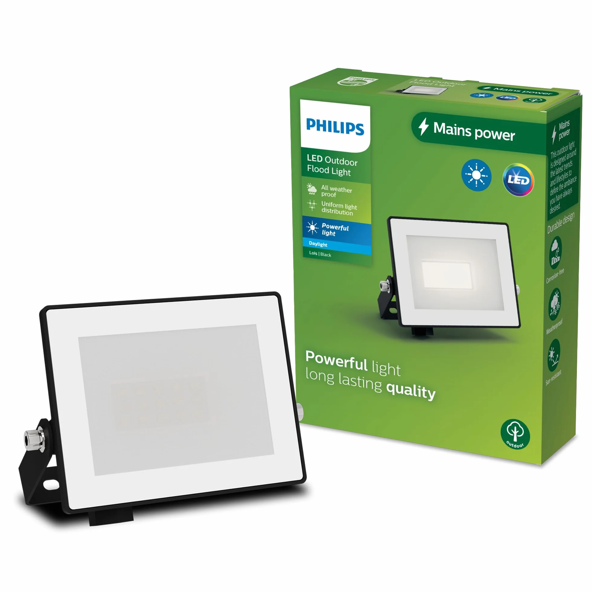 Philips Lois Zewnętrzna Lampa Floodlight, 10 W, 5000 K, Czarna