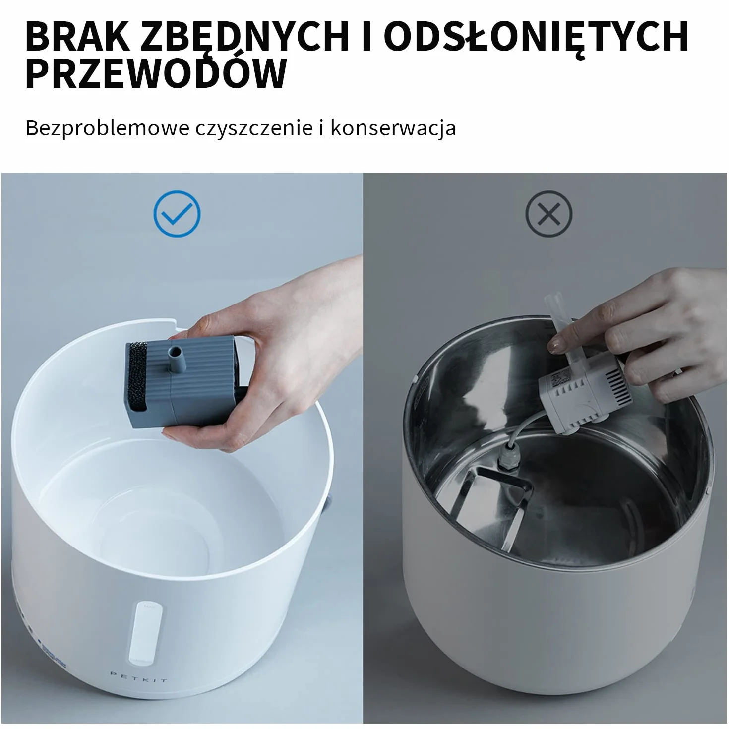 PETKIT EVERSWEET Fontanna dla Kota 2L, Bezprzewodowa Pompa, Kontrola Aplikacji, Automatyczna Fontanna dla Kota i Psa, 25 dB Ciszy, 3 Tryby, Wiele Filtrów, Okno Poziomu Wody, Wskaźnik LED