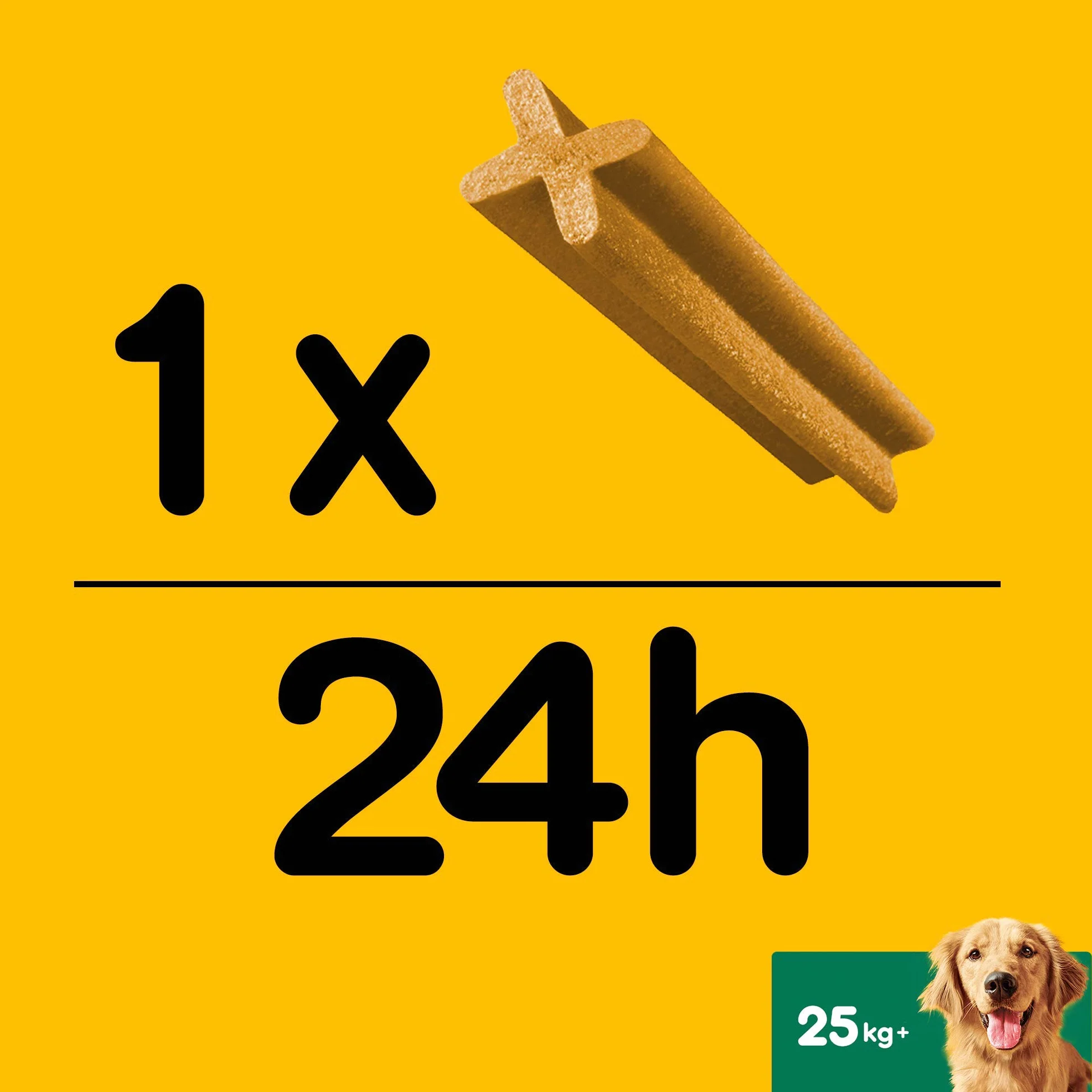 Pedigree Dentastix Snack do higieny jamy ustnej (Duży pies +25 kg), 270 g 105 sztuk - 15 opakowań po 7 sztuk (105 sztuk)
