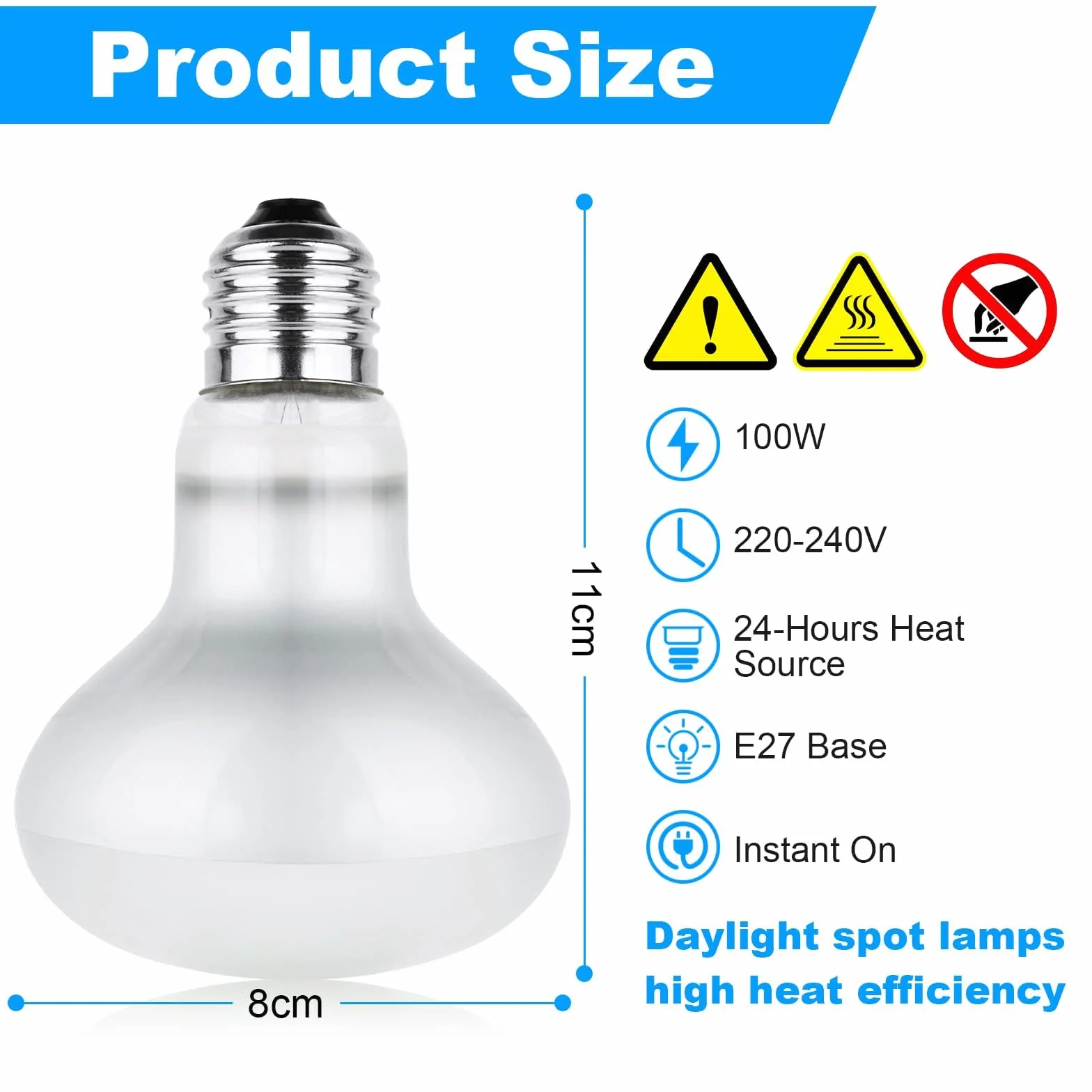 2 szt. Lampa grzewcza UVA do wspinaczki dla zwierząt domowych - 50 W-220 V