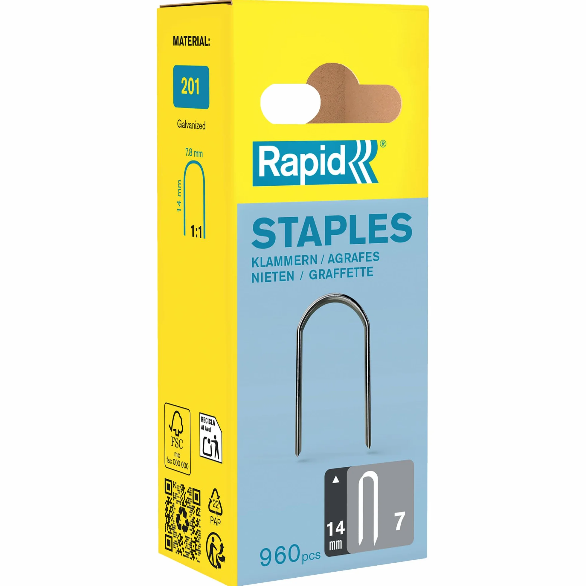 Rapid 7/14 mm Dp Staples (960) Narrow Box