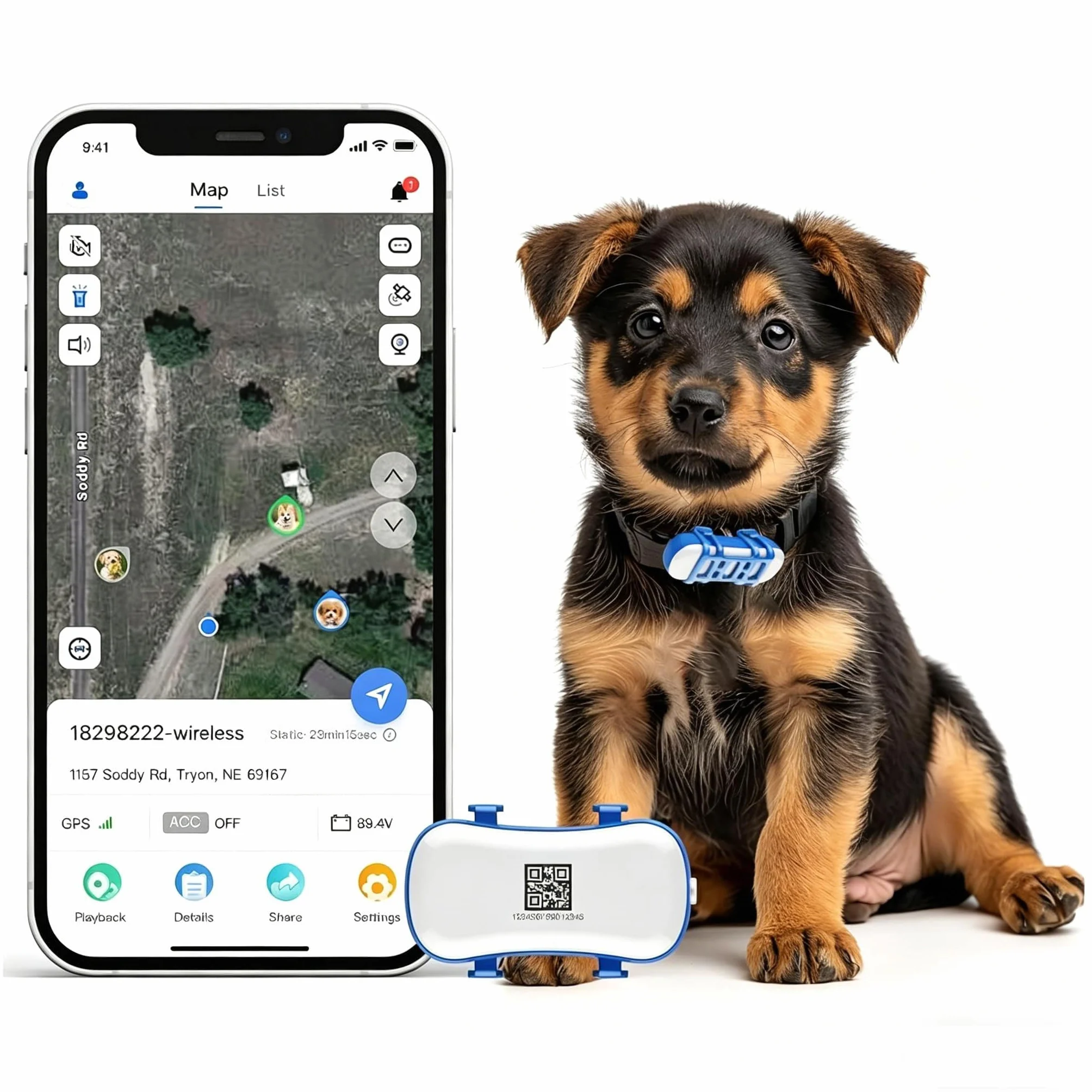 GPS Tracker dla psów 4G w pełni wodoodporny monitor aktywności nieograniczony zasięg