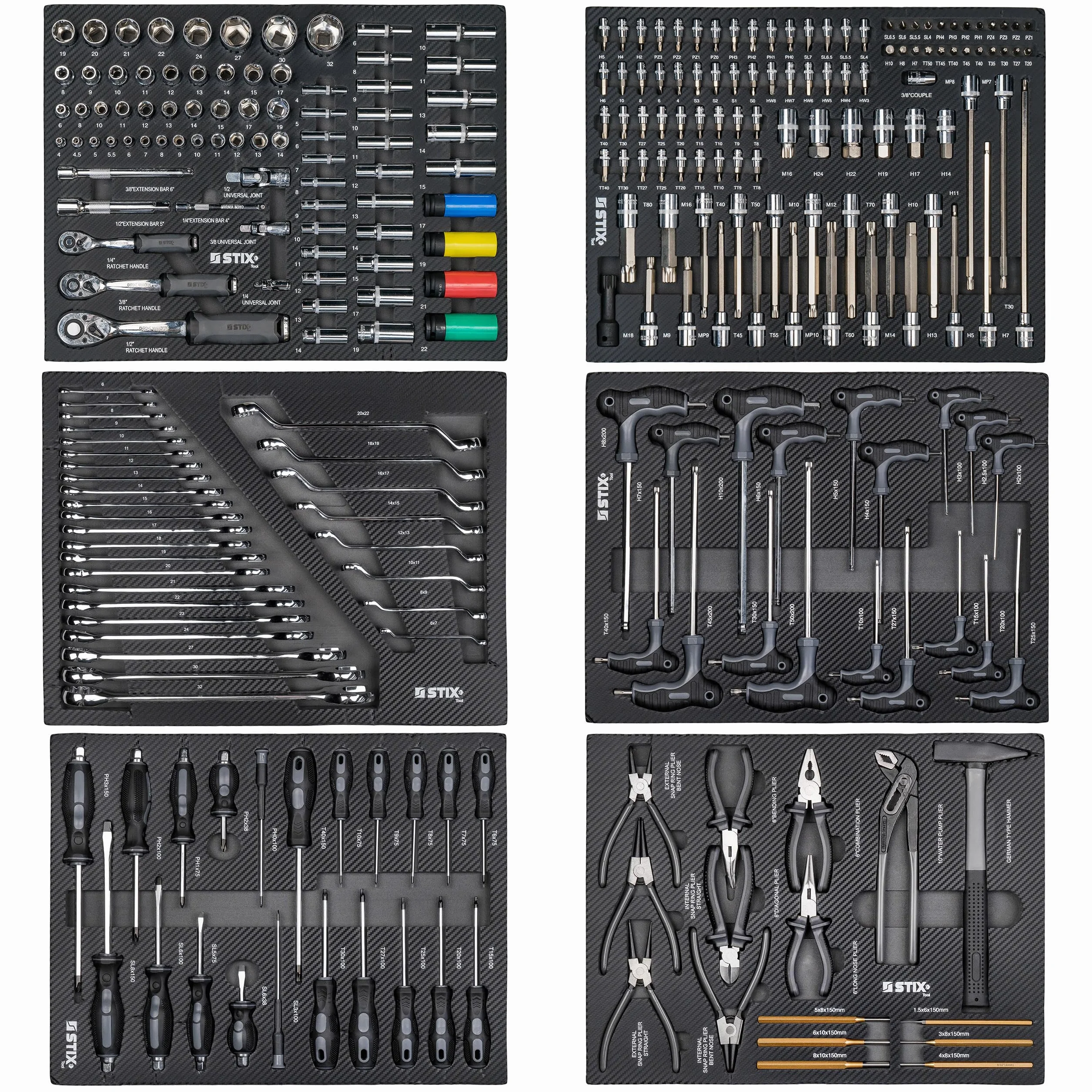 Stix UltimatePro B7/TS1 wózek warsztatowy z 267 narzędziami Cr-V, 7 szufladami, szufladą cargo, płytą ze stali nierdzewnej, zamykany