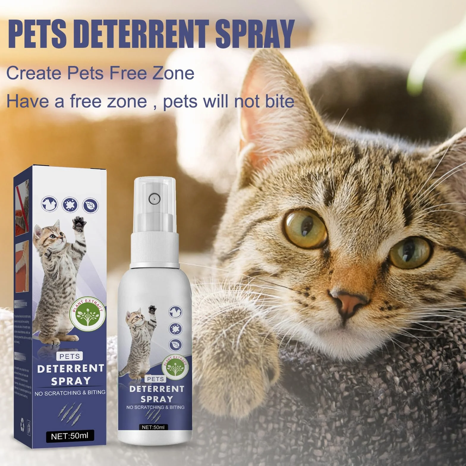 LDREAMAM Spray przeciw zarysowaniom dla kotów, ochrona przed zadrapaniami dla kotów, spray odstraszający psy, spray do obrony przed zadrapaniami, do użytku wewnątrz i na zewnątrz, 1 szt
