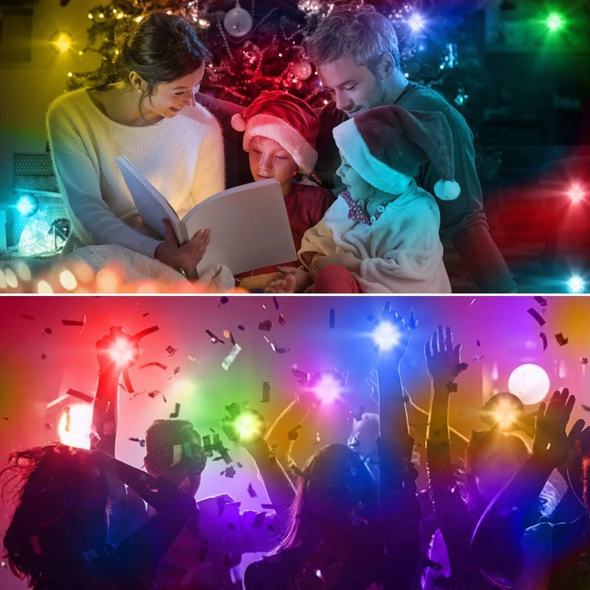 Światła krążkowe RGB, oświetlenie podszafkowe, bezprzewodowe światła LED, zasilane bateryjnie, oświetlenie podszafkowe, ściemniane, RGB lampka nocna z pilotem zdalnego sterowania, do szafki