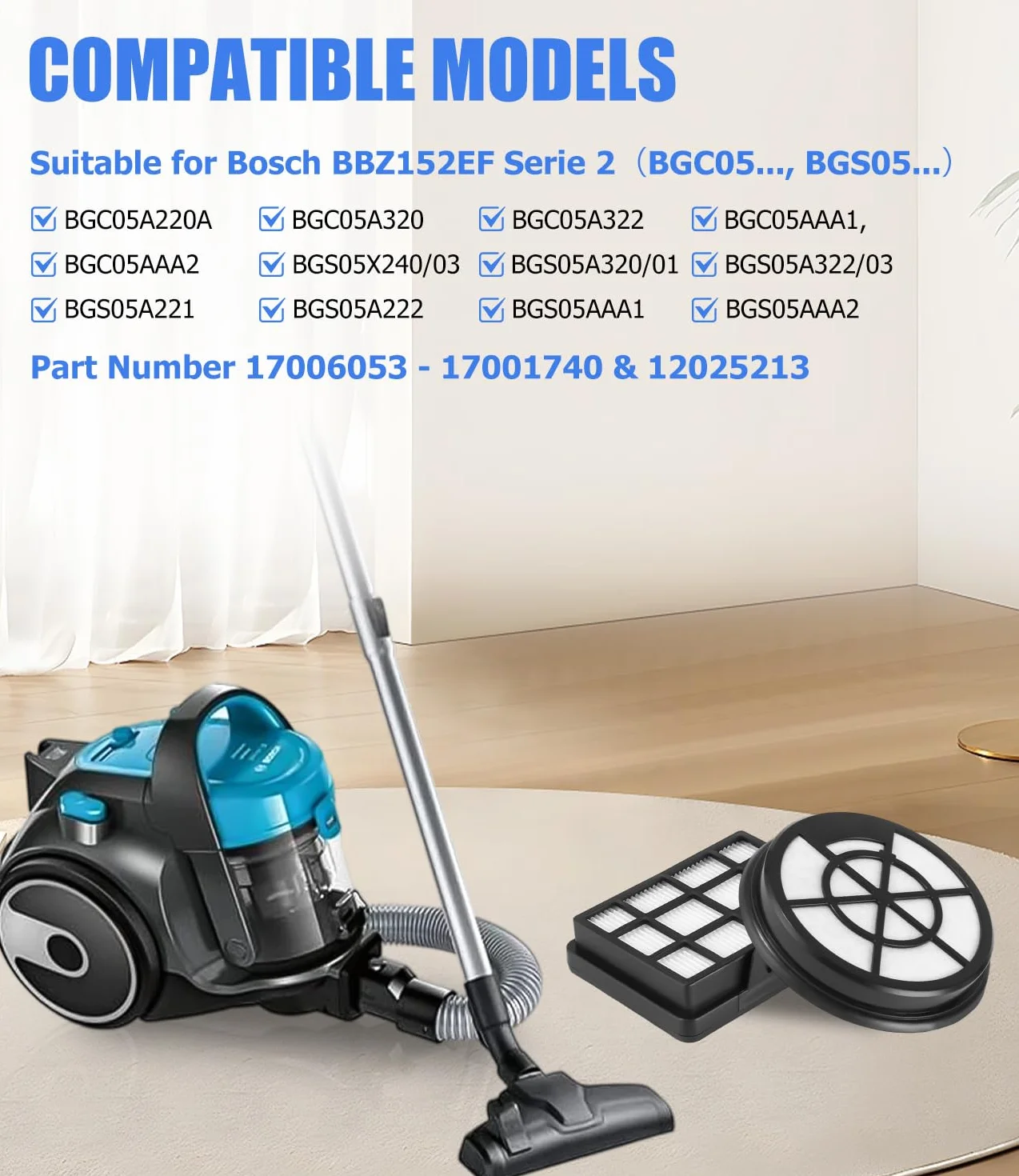 Bosch filtr do odkurzacza seria 2 Hepa filtr ochronny silnika + 2 filtry wylotowe