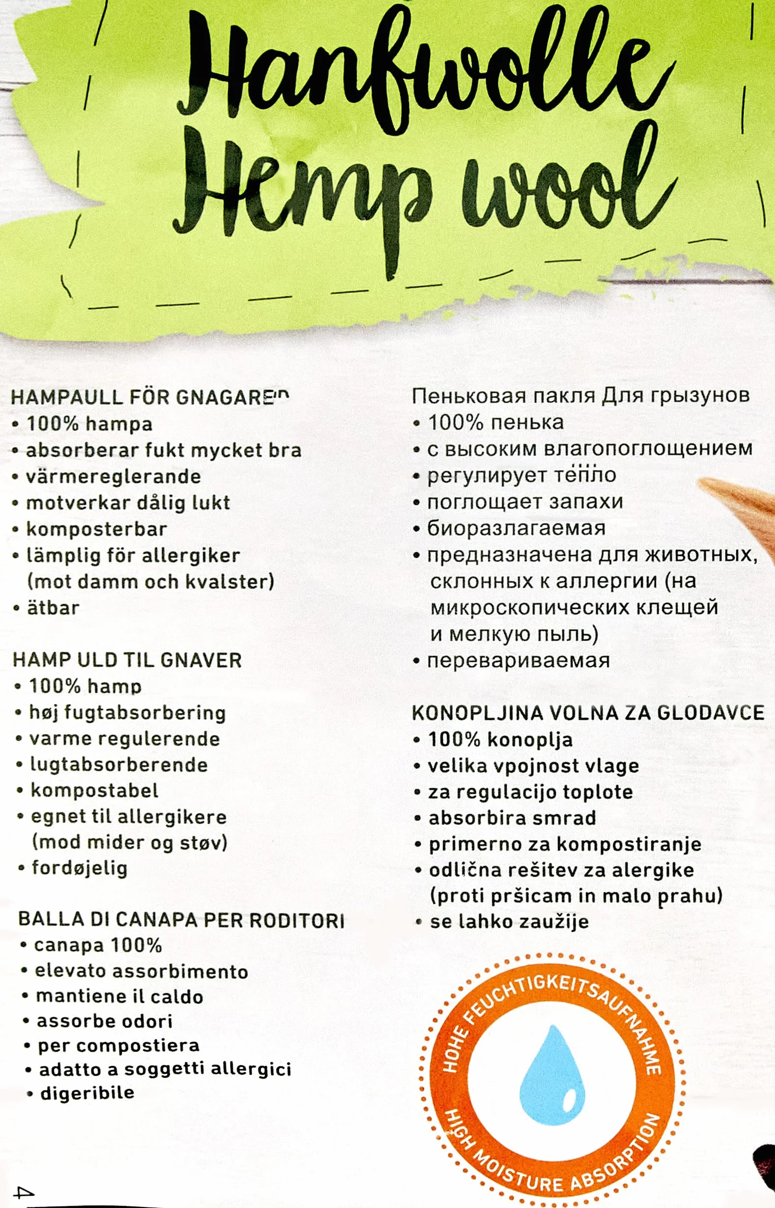 Nobby Wełna konopna dla chomika i małych gryzoni, 1 opakowanie (1 x 100 g)