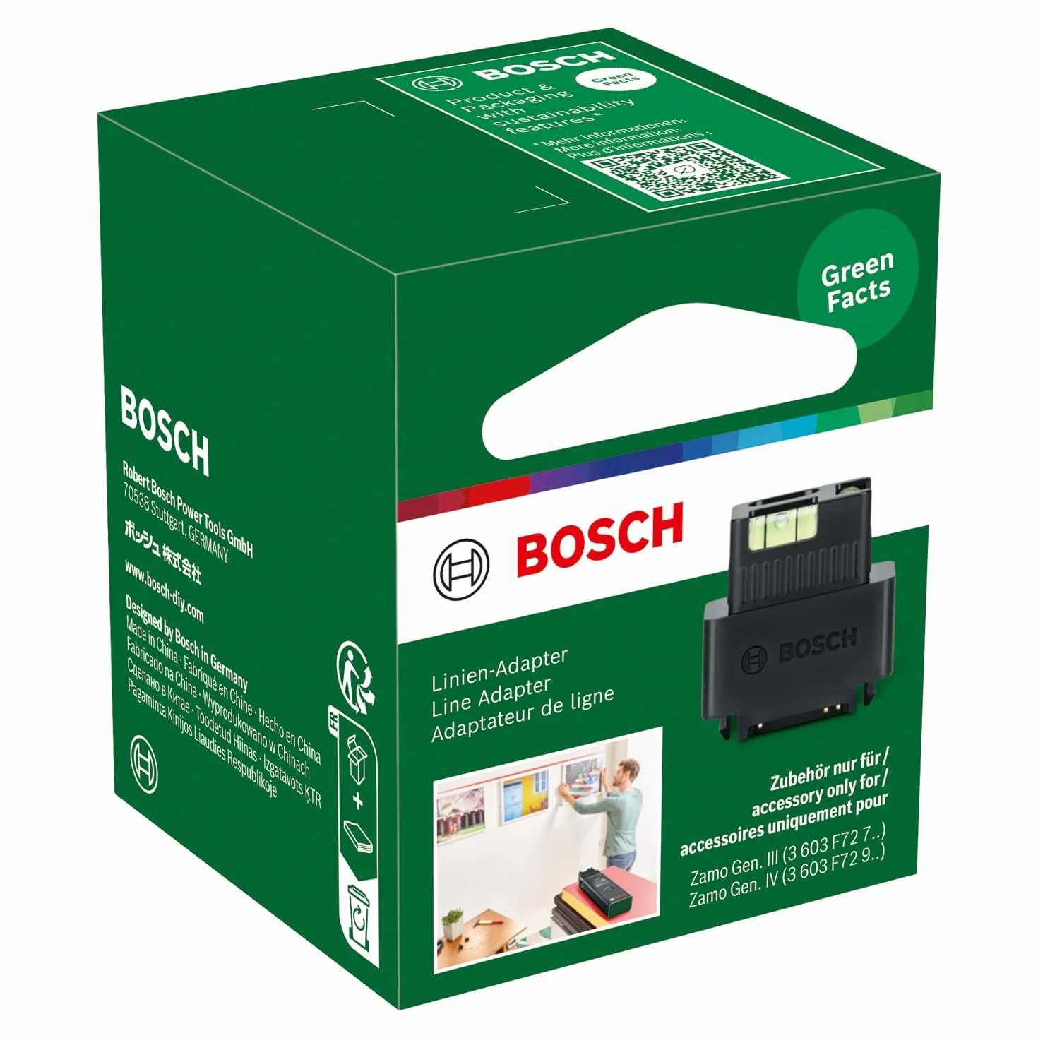 Bosch Adapter: poziomica do dalmierza laserowego Bosch Zamo (osprzęt do modelu Zamo 4. generacji, umożliwia łatwe wyrównywanie obiektów, opakowanie kartonowe)