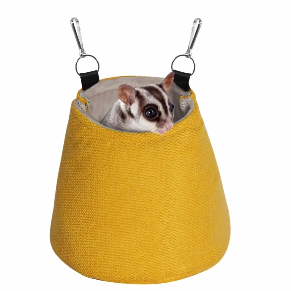 MiOYOOW Sugar Glider Śpiworek do spania, klatka do spania, wiszący hamak, ciepła torba dla małych zwierząt, świnka morska, wiewiórka, fretki, chomiki
