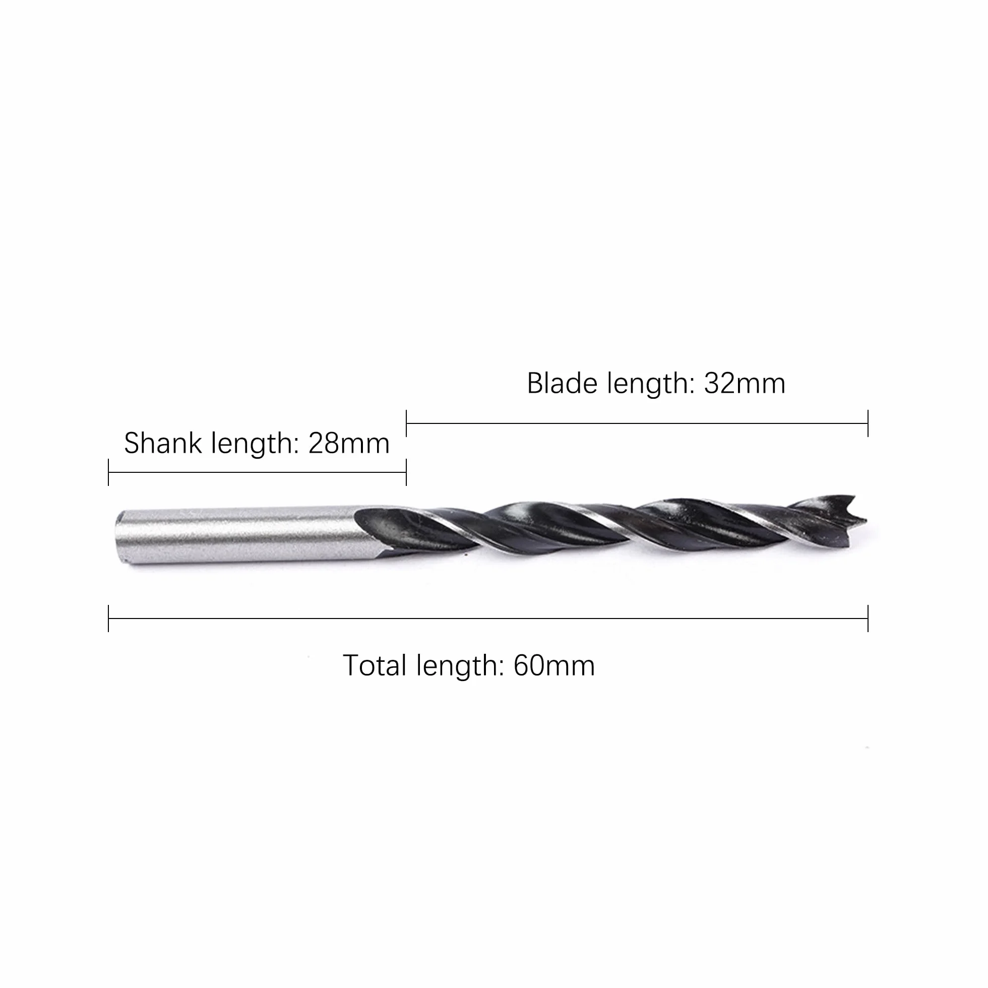 10 sztuk wierteł Brad Point, krawędź tnąca 3 mm, profesjonalne wiertła ze stali węglowej, czyste i wydajne wiercenie (60 mm)