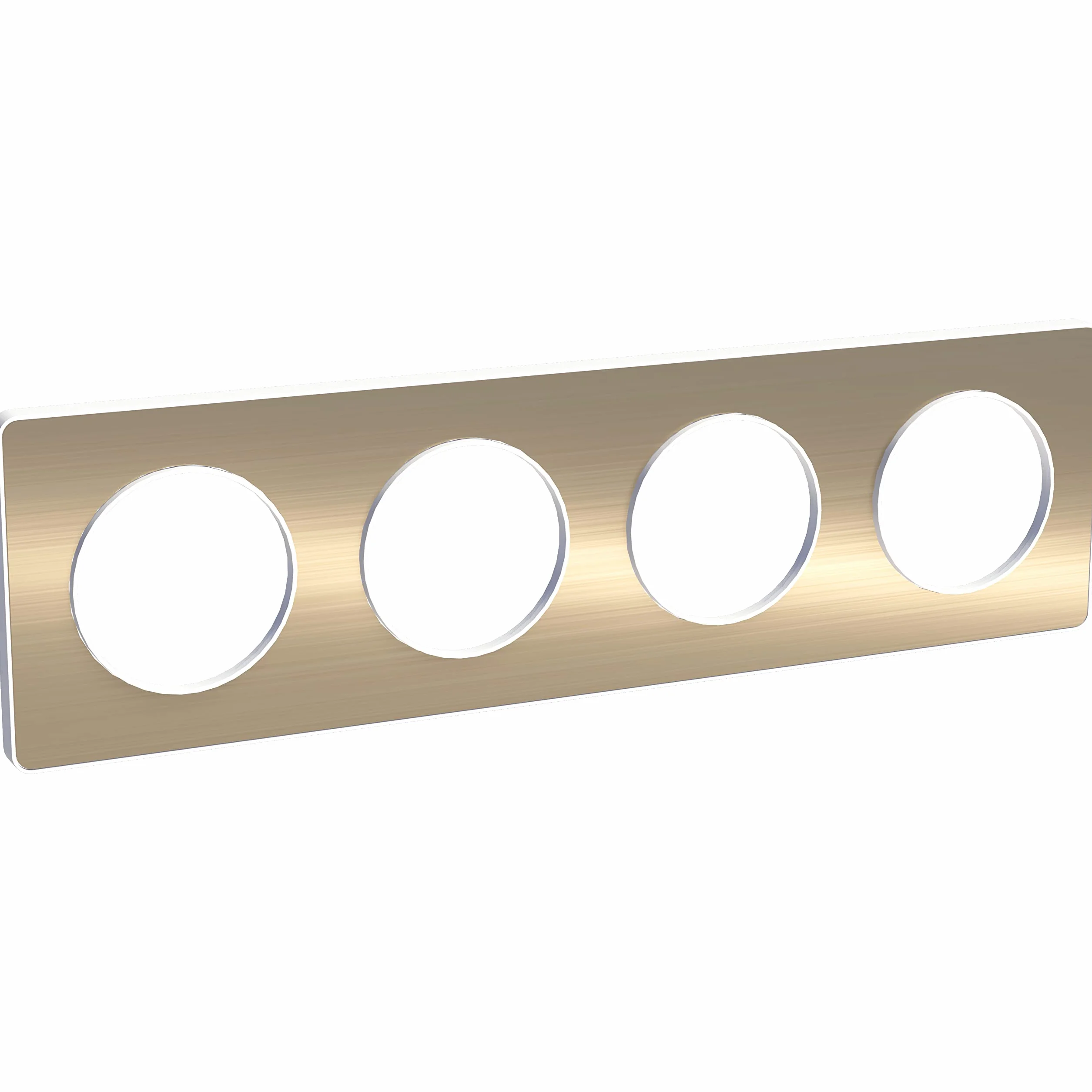 SCHNEIDER - Plaque odace touch matière avec liseré blanc entraxe 71 mm - SCH-ODACE-TOUCH-MATIERE-LISEREBL - bronze brossé, 71 mm, 4, 57,54