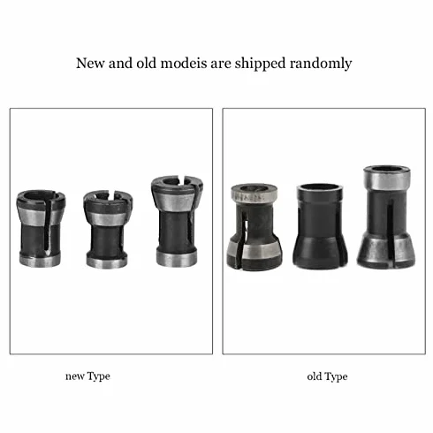 3 sztuki 6/6,35 / 8mm uchwyt zaciskowy, adapter do routera uchwyt zaciskowy narzędzie do konwersji tulei zaciskowej do obróbki drewna uchwyt frezarski uchwyt do grawerowania