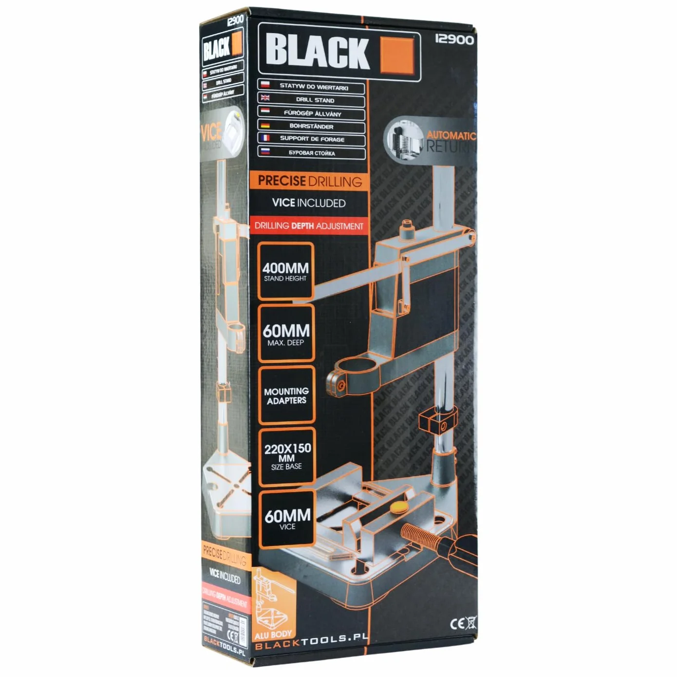 Black STATYW STOJAK UCHWYT DO WIERTARKI Z IMADŁEM BLACK
