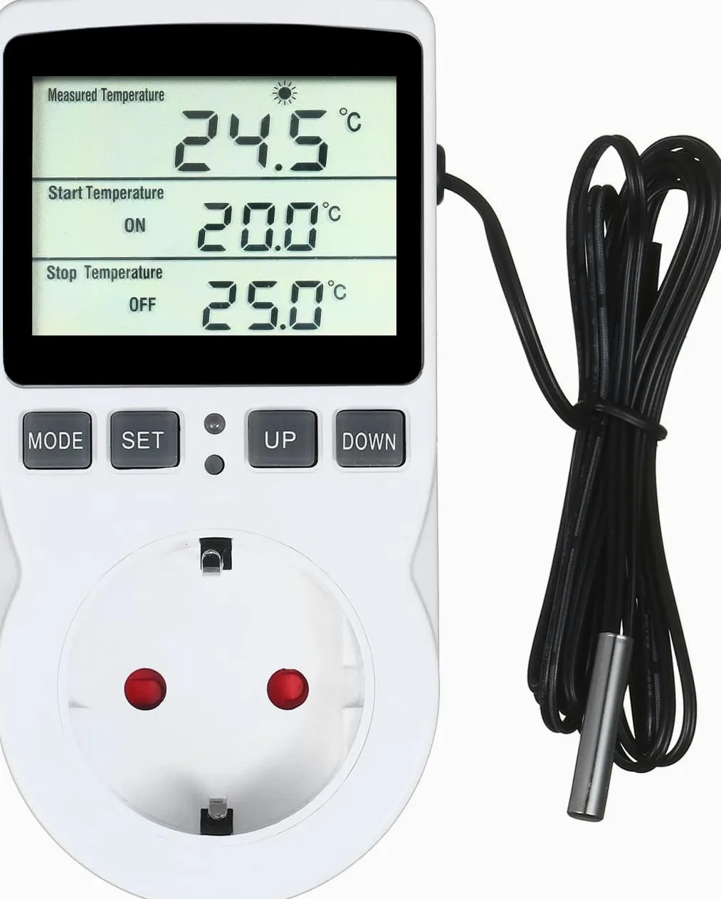 Weytoll Cyfrowy regulator temperatury 220 V LCD do szklarni akwarium terrarium