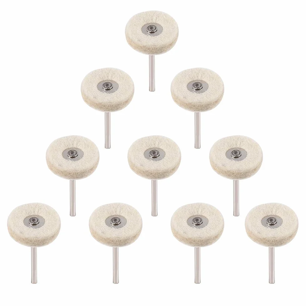 10 sztuk 25mm filc wełniany polerowanie koła polerskie wiertarka szlifierka szczotka tarczowa narzędzie obrotowe z uchwytem